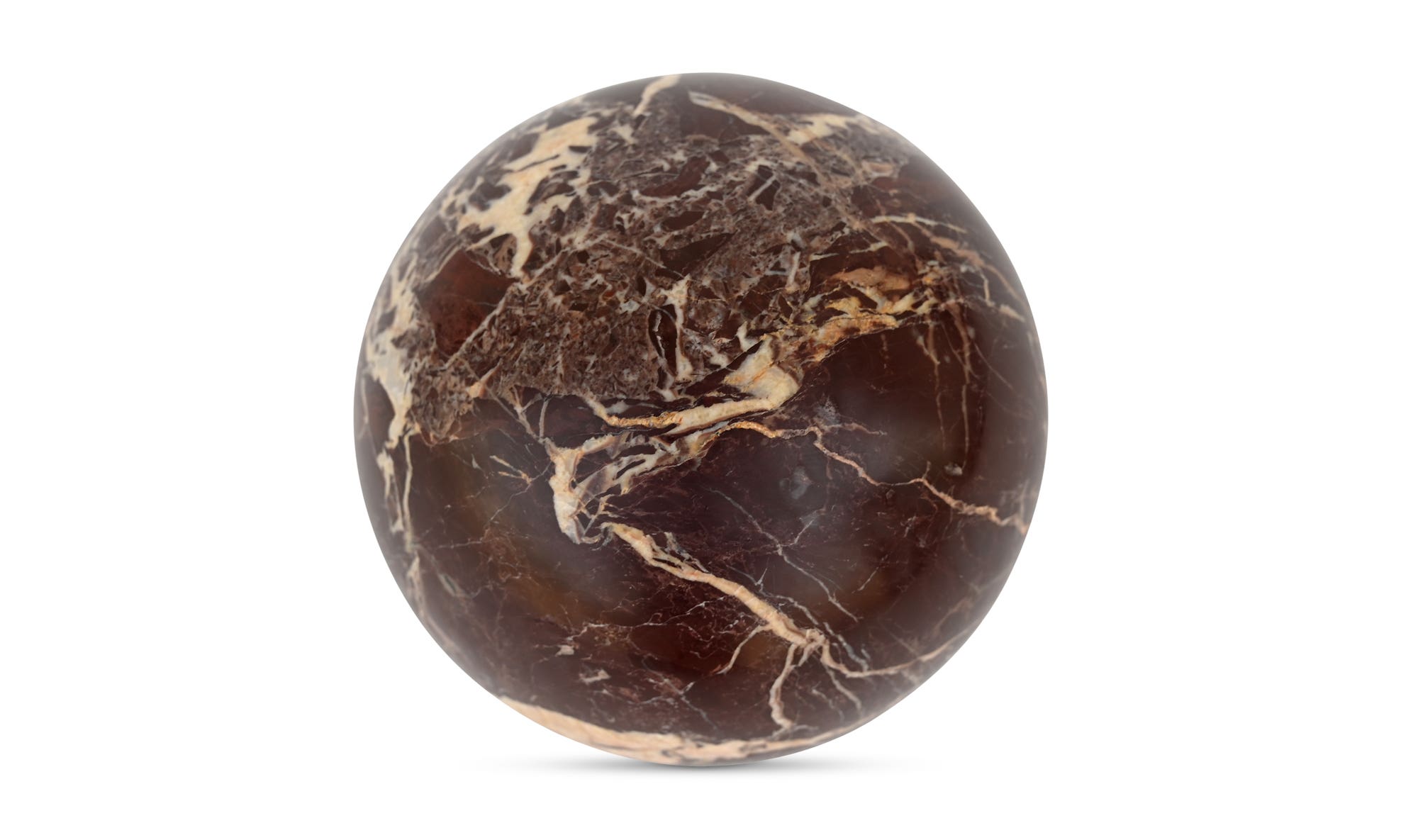 Moe's - Odessa Modern Sphere Tabletop Accent in Red Levanto Marble