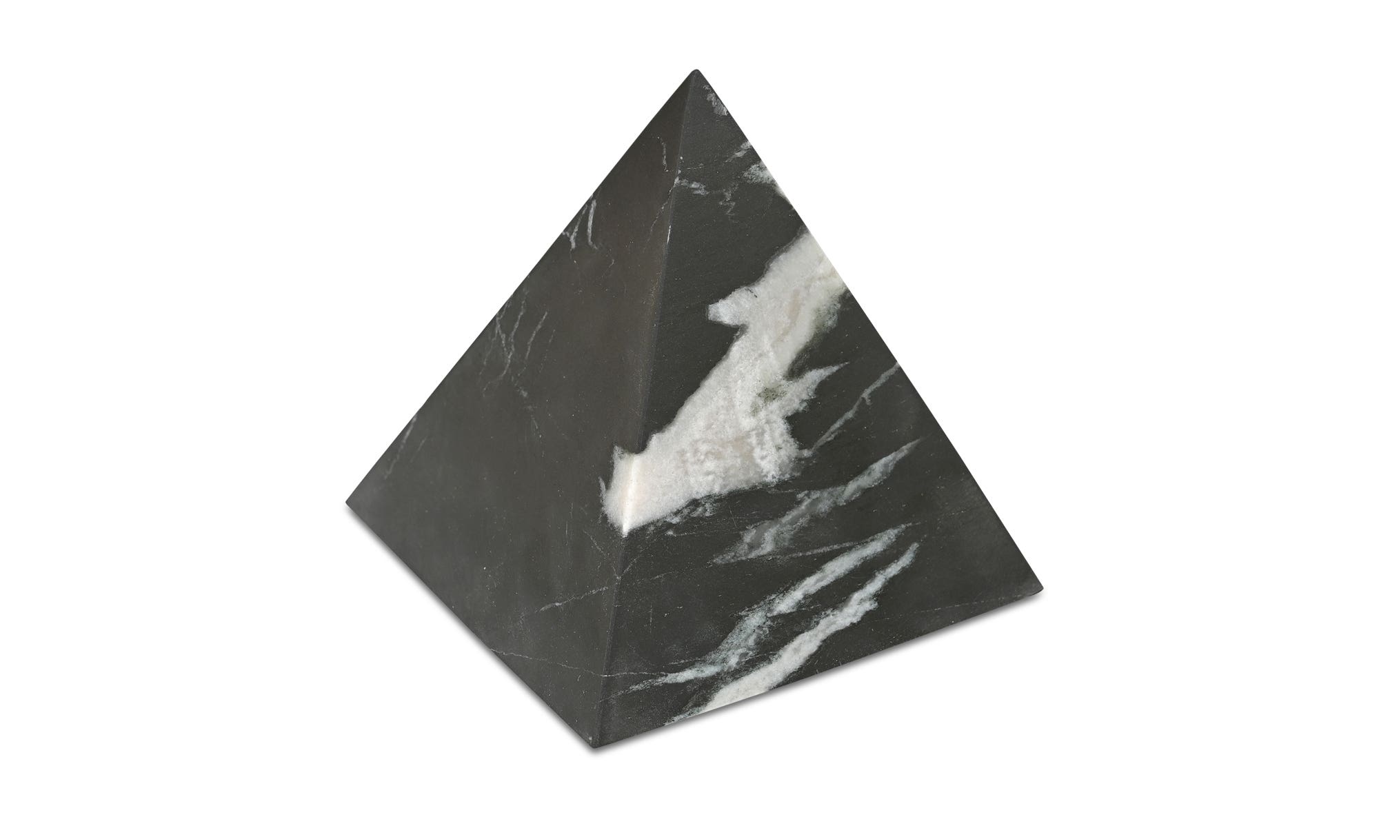 Moe's - Alma Modern Pyramid Tabletop Accent in Black Marble