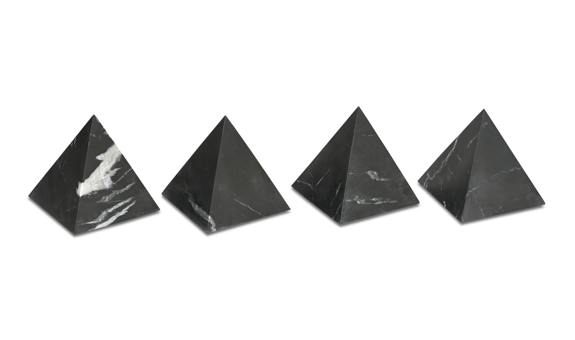 Moe's - Alma Modern Pyramid Tabletop Accent in Black Marble