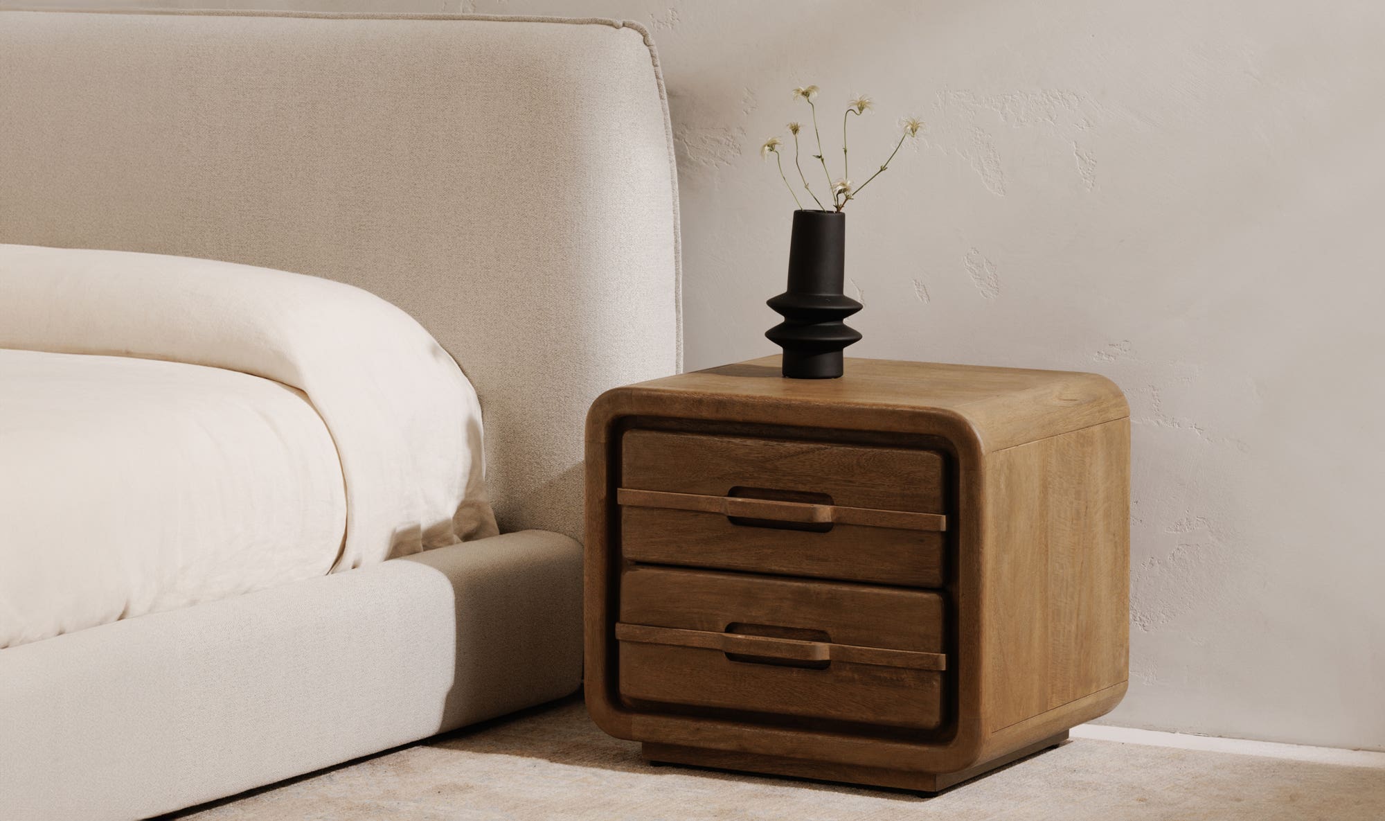 Moe's - Lennon Mid-Century Modern Nightstand in Vintage Brown