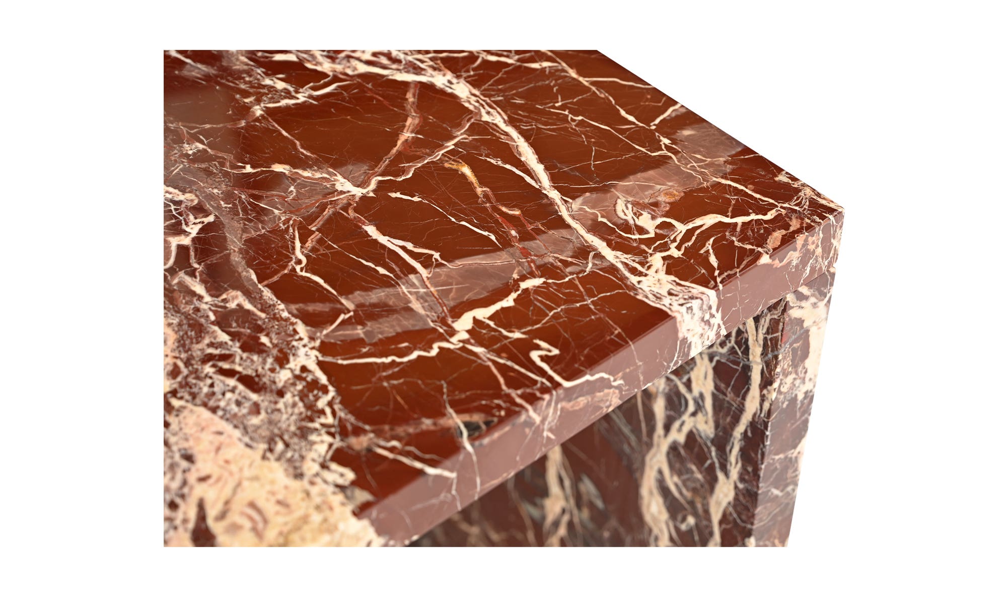 Moe's Rosa Modern Accent Table - Rosso Levanto Marble