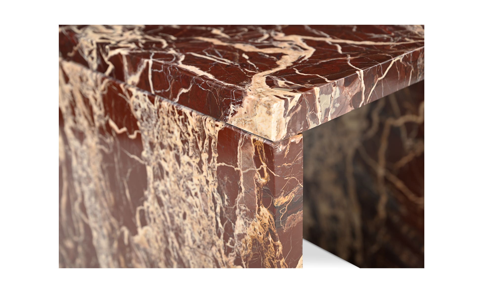 Moe's Rosa Modern Accent Table - Rosso Levanto Marble