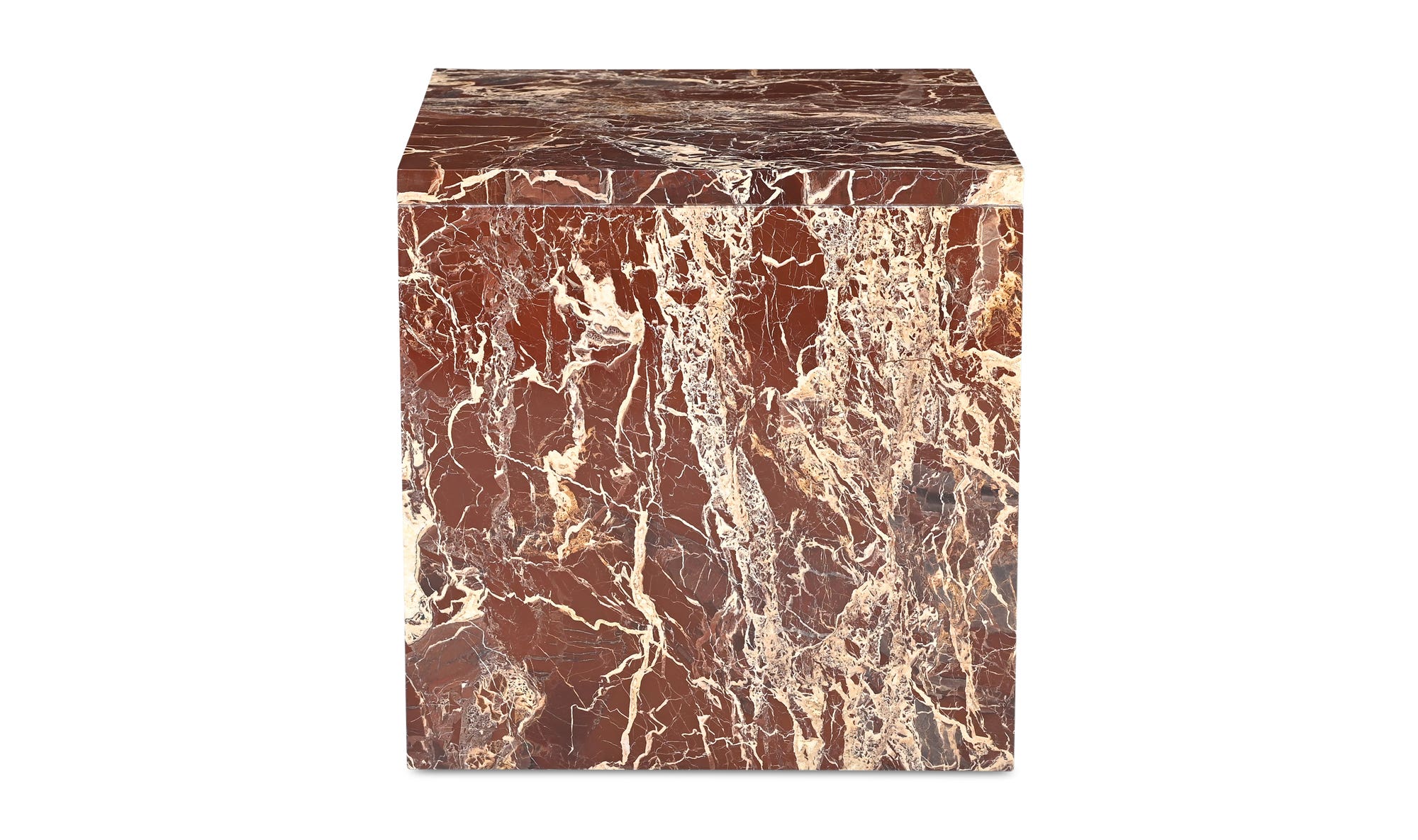 Moe's Rosa Modern Accent Table - Rosso Levanto Marble