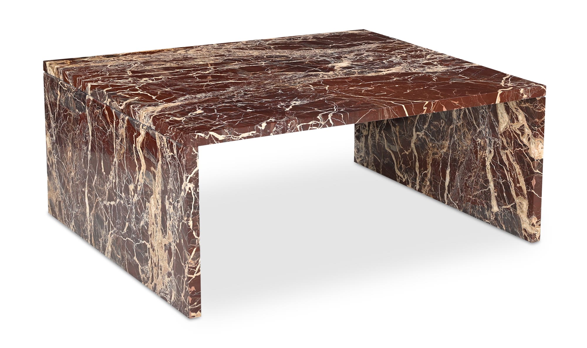 Moe's Rosa Modern Coffee Table - Rosso Levanto Marble