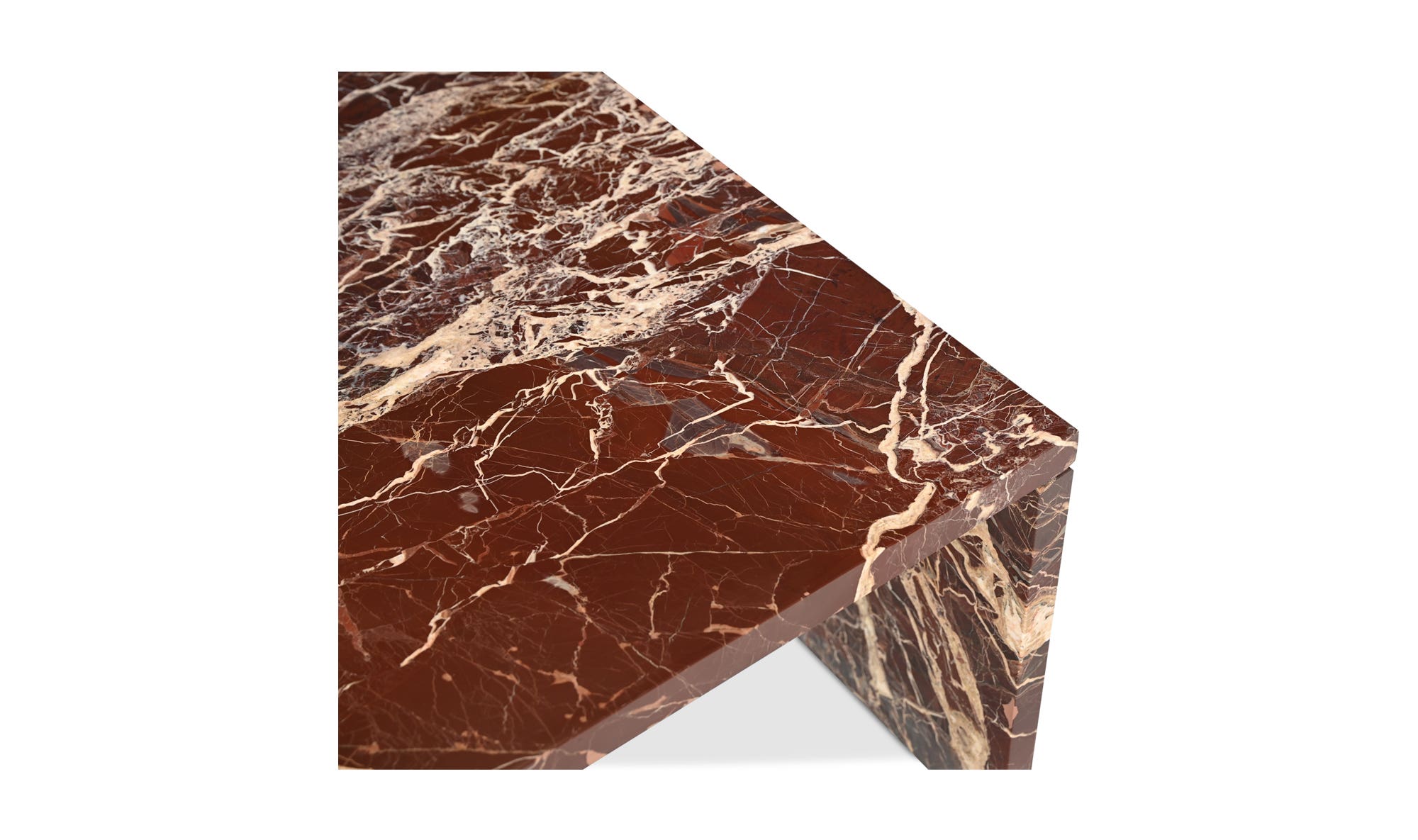 Moe's Rosa Modern Coffee Table - Rosso Levanto Marble