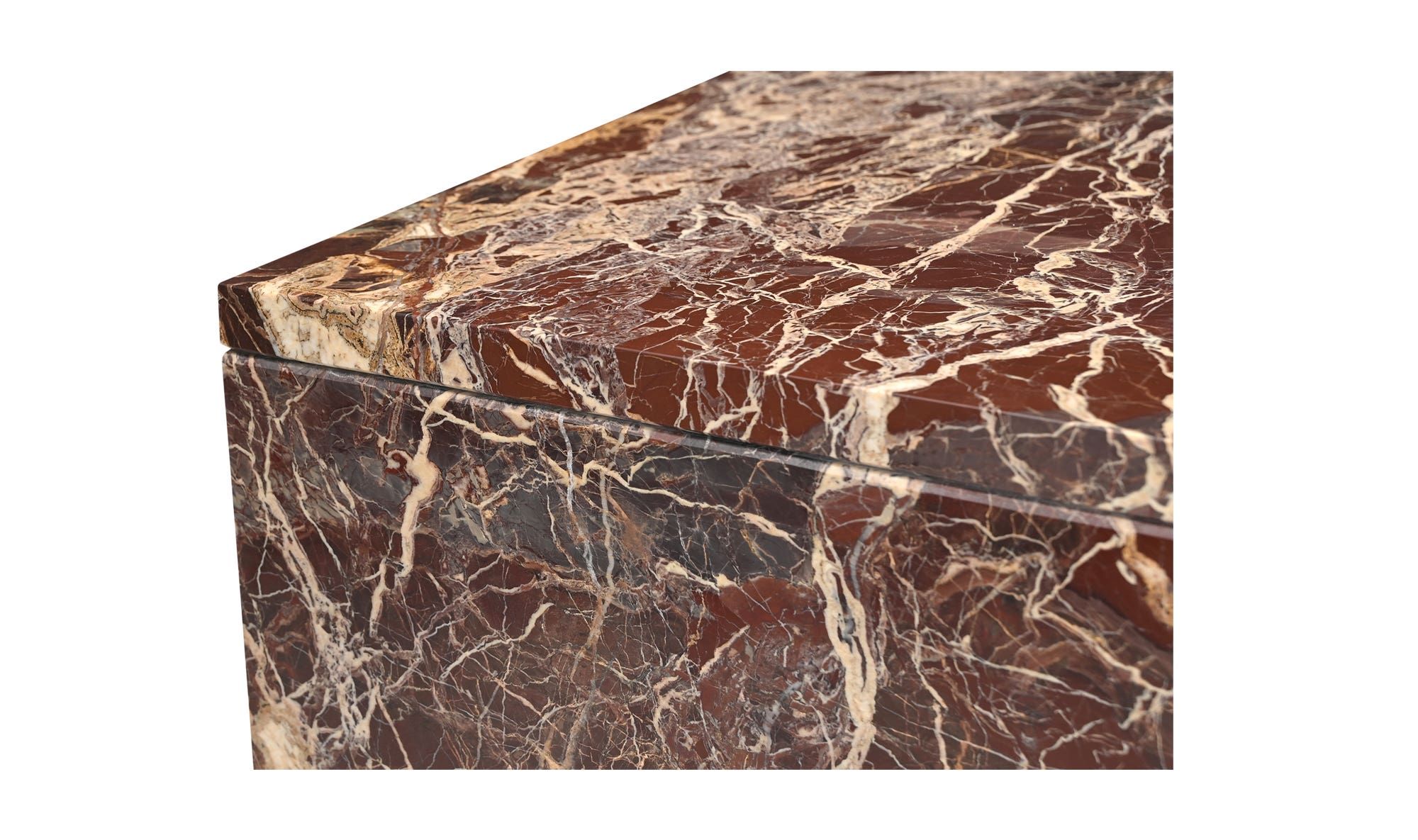 Moe's Rosa Modern Coffee Table - Rosso Levanto Marble