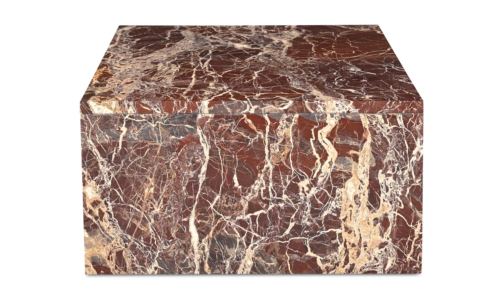 Moe's Rosa Modern Coffee Table - Rosso Levanto Marble