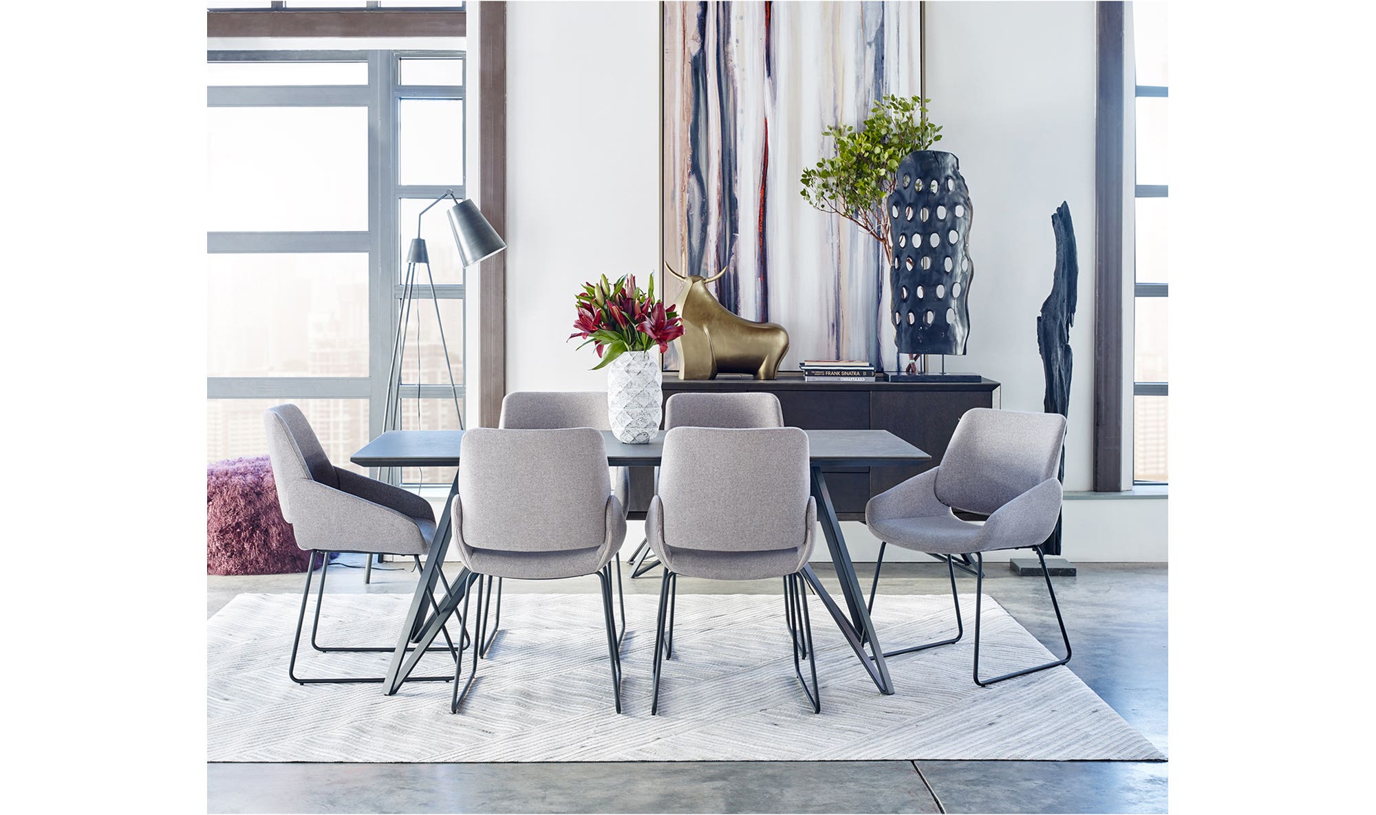 Moe's - Lisboa Contemporary Dining Chair in Light Gray