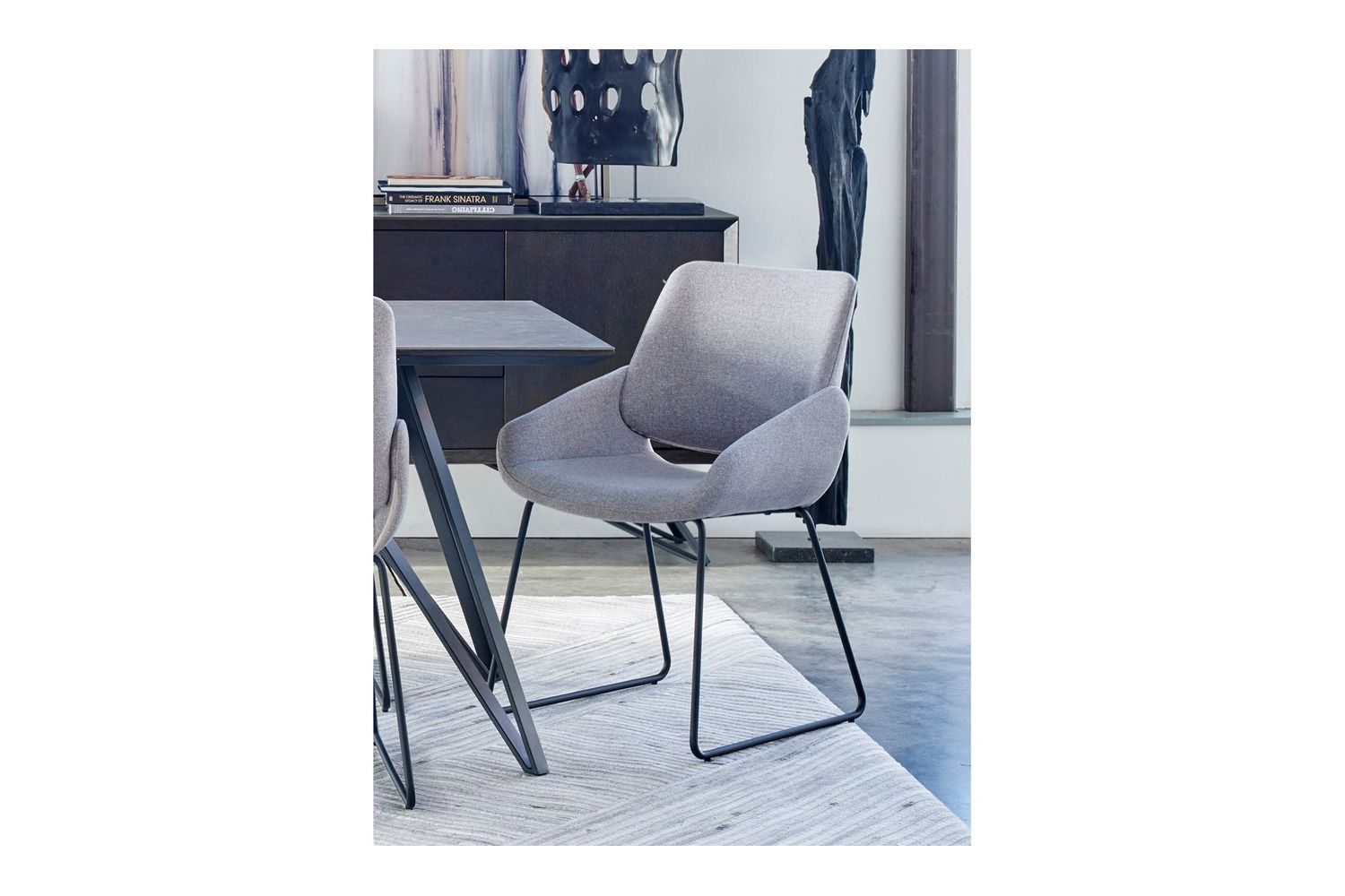 Moe's - Lisboa Contemporary Dining Chair in Light Gray