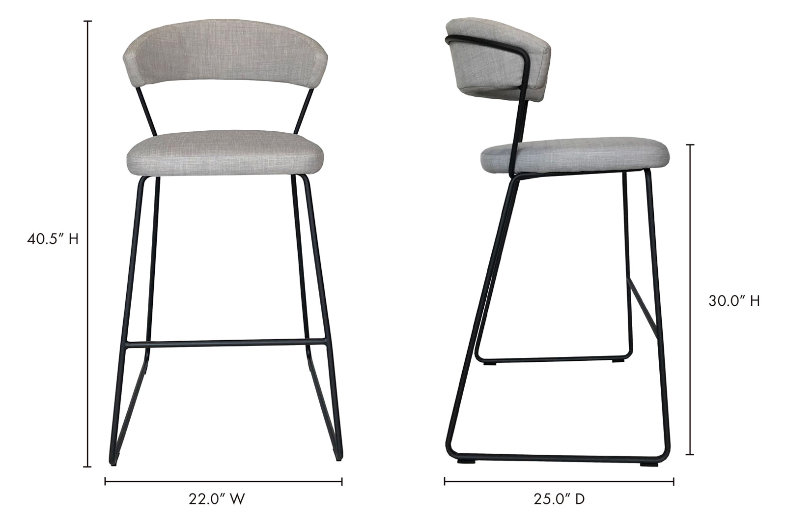 Moe's Adria Bar Stool - Gray