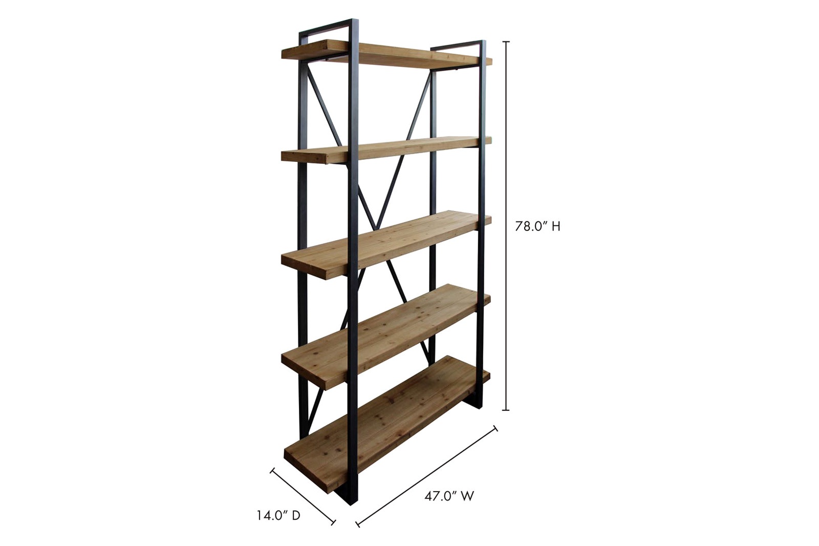 Moe's - Lex 5 Level Shelf in Brown