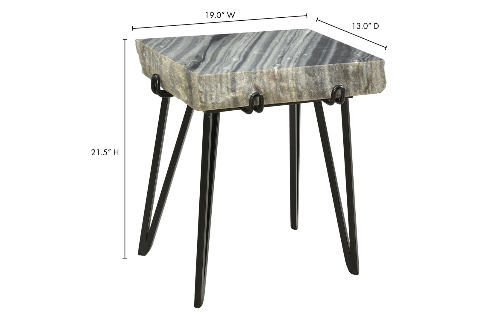 Moe's Alpert Accent Table - Dark Gray