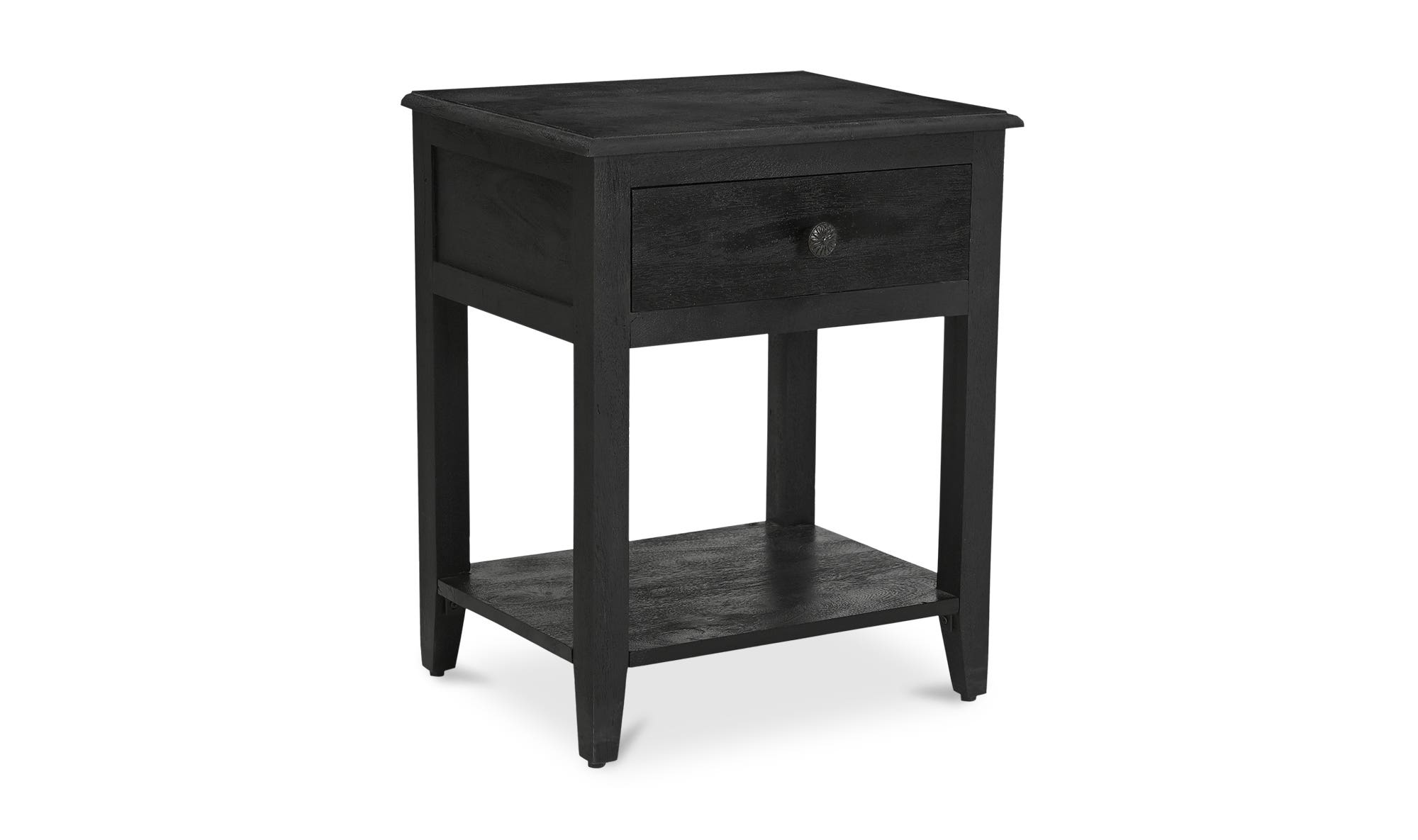 Moe's - Corrine Rustic 1 Drawer Nightstand in Black