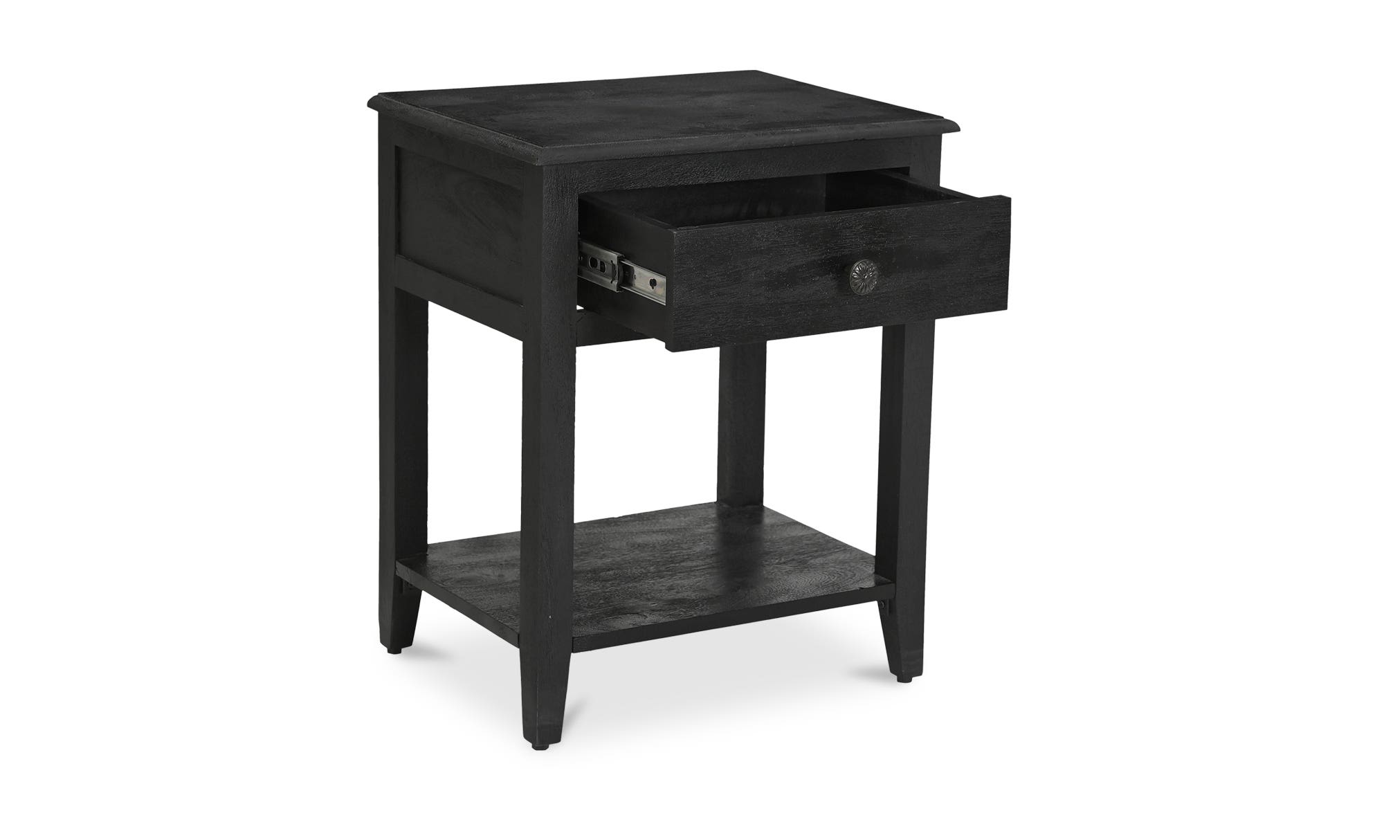 Moe's - Corrine Rustic 1 Drawer Nightstand in Black