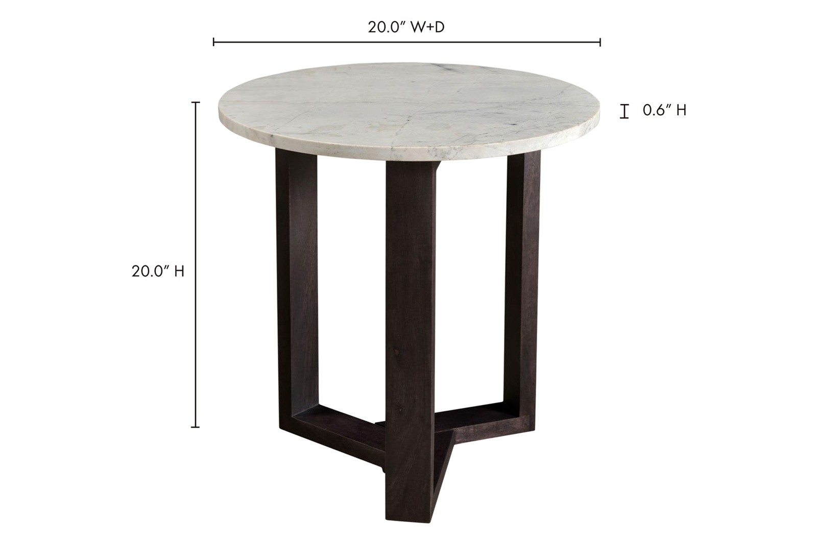 Moe's Jinxx Side Table - Charcoal Gray