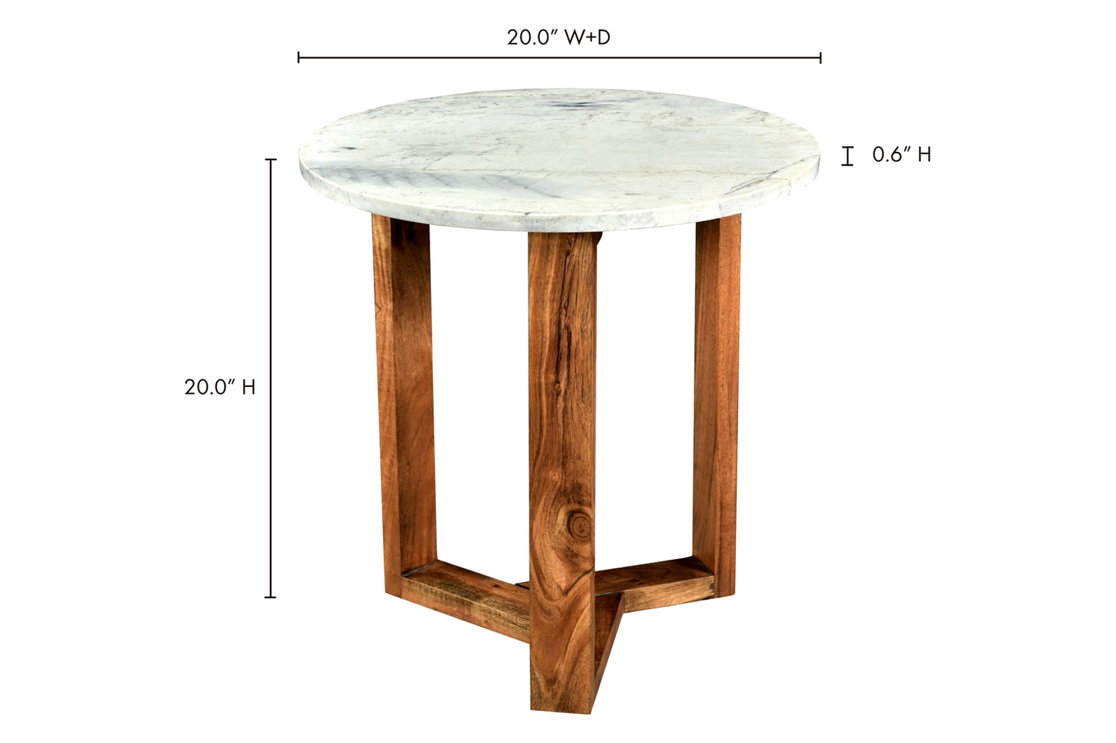 Moe's Jinxx Side Table - White