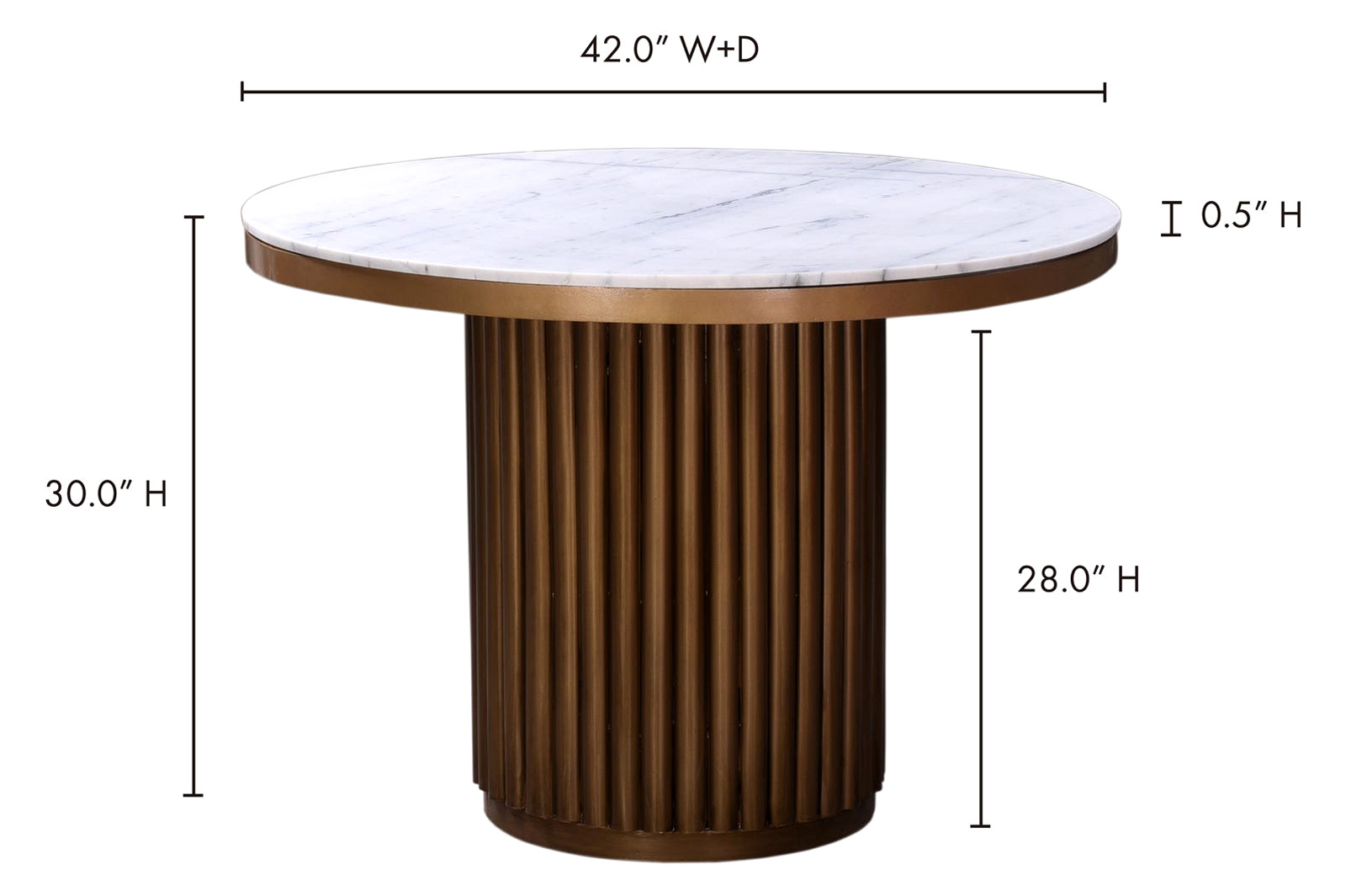 Moe's Tower Dining Table - White Marble