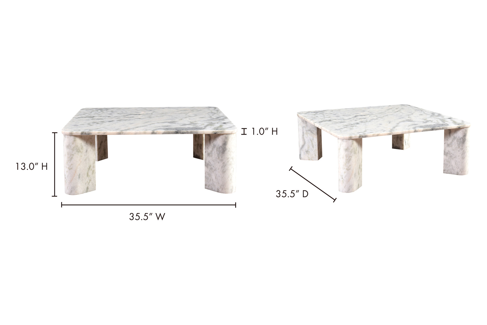 Moe's Segment Coffee Table - Ashen Gray