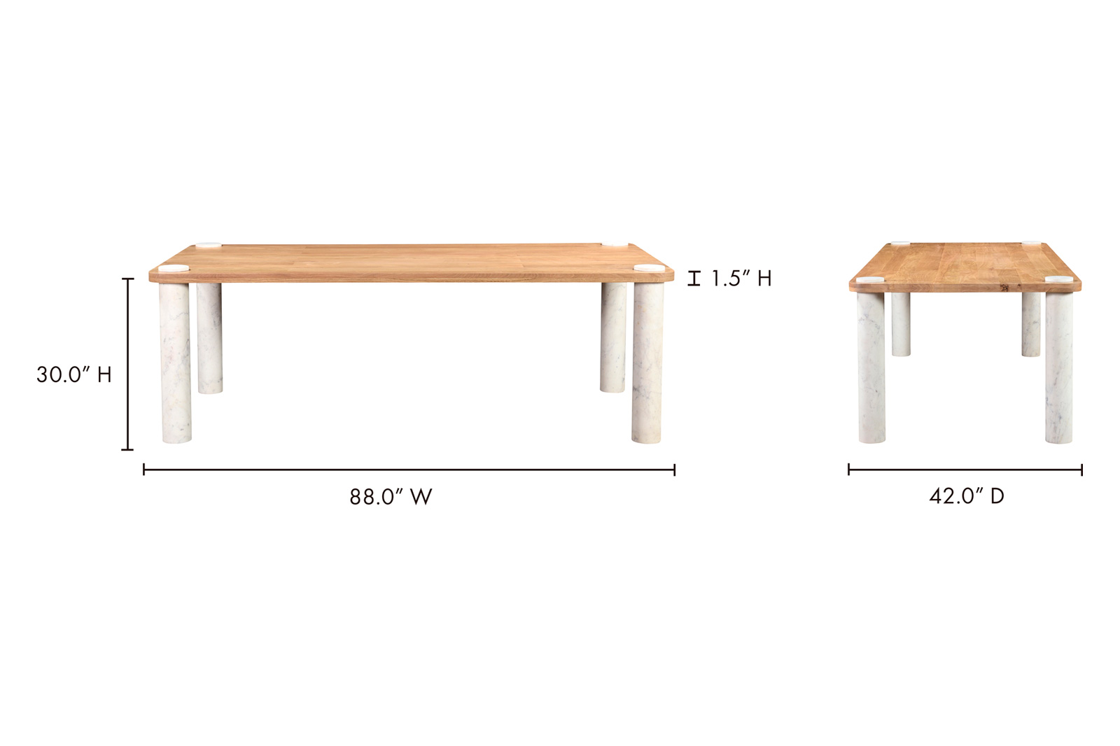 Moe's Century Dining Table - Natural/White