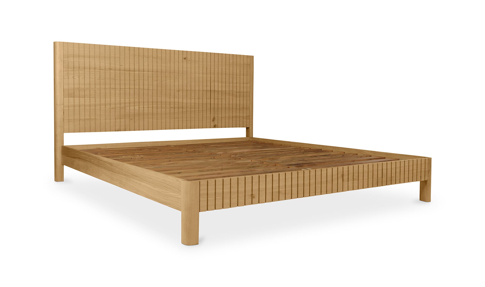 Moe's Povera Contemporary Queen Size Bed - Oak