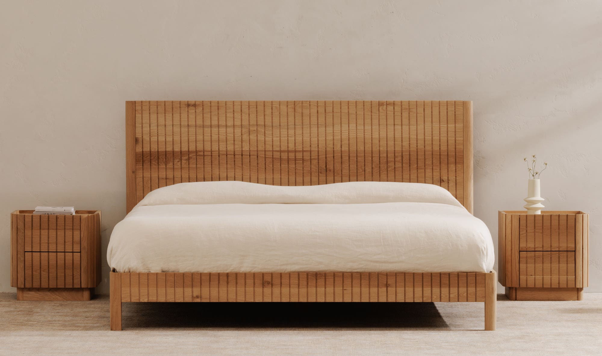 Moe's Povera Contemporary King Size Bed - Oak