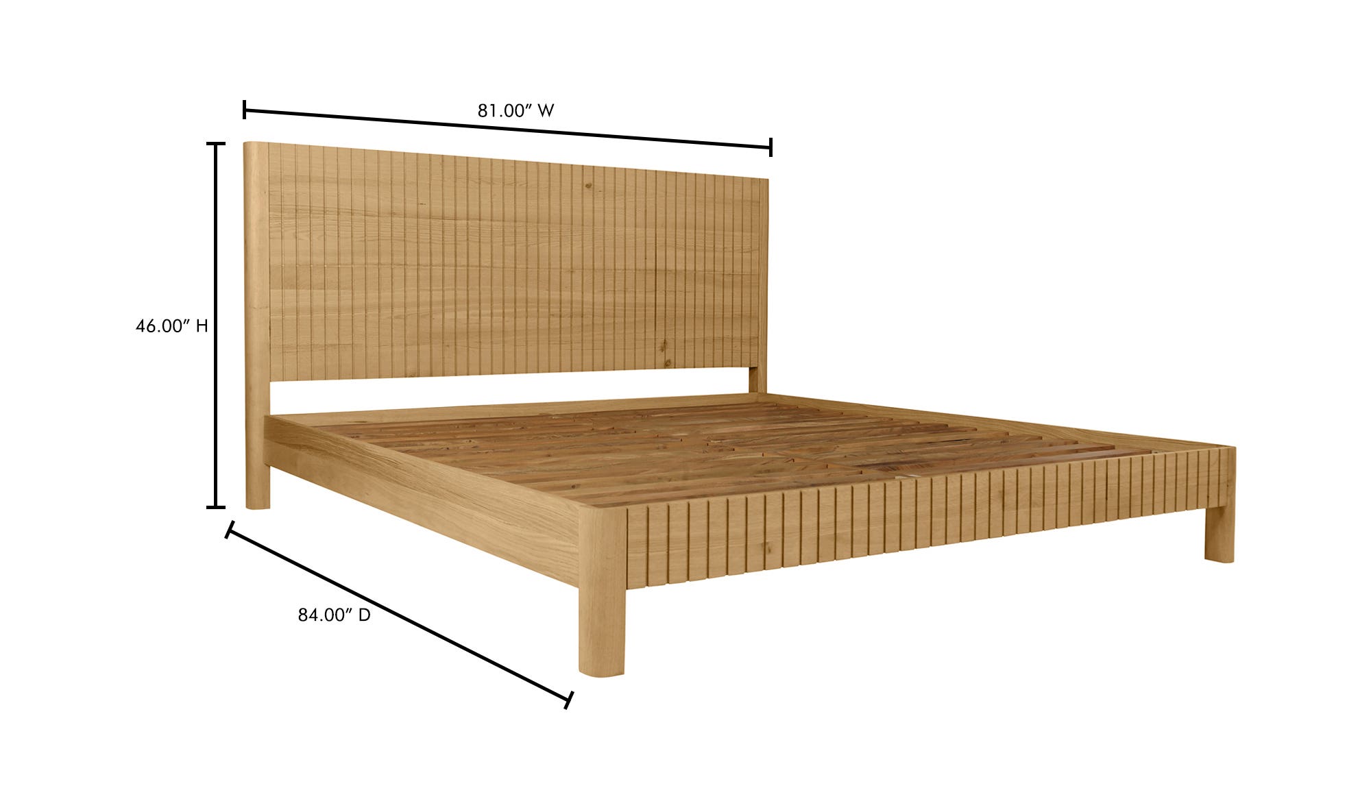 Moe's Povera Contemporary King Size Bed - Oak