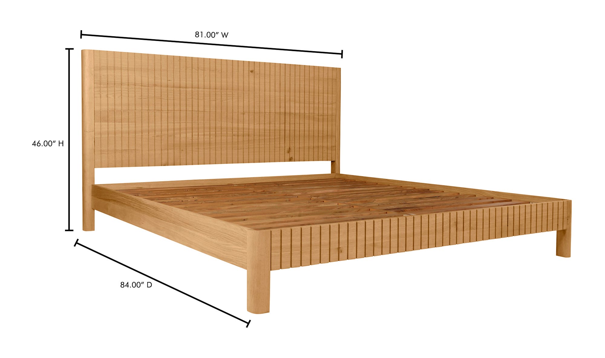 Moe's Povera Contemporary King Size Bed - Oak