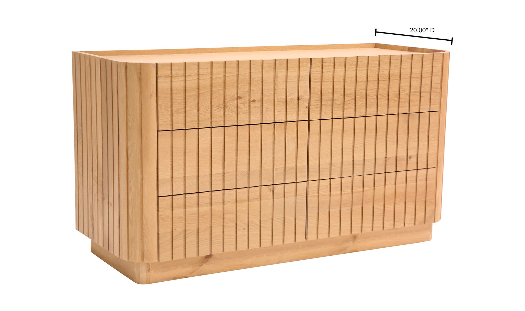 Moe's Povera Contemporary 6-Drawer Dresser - Oak