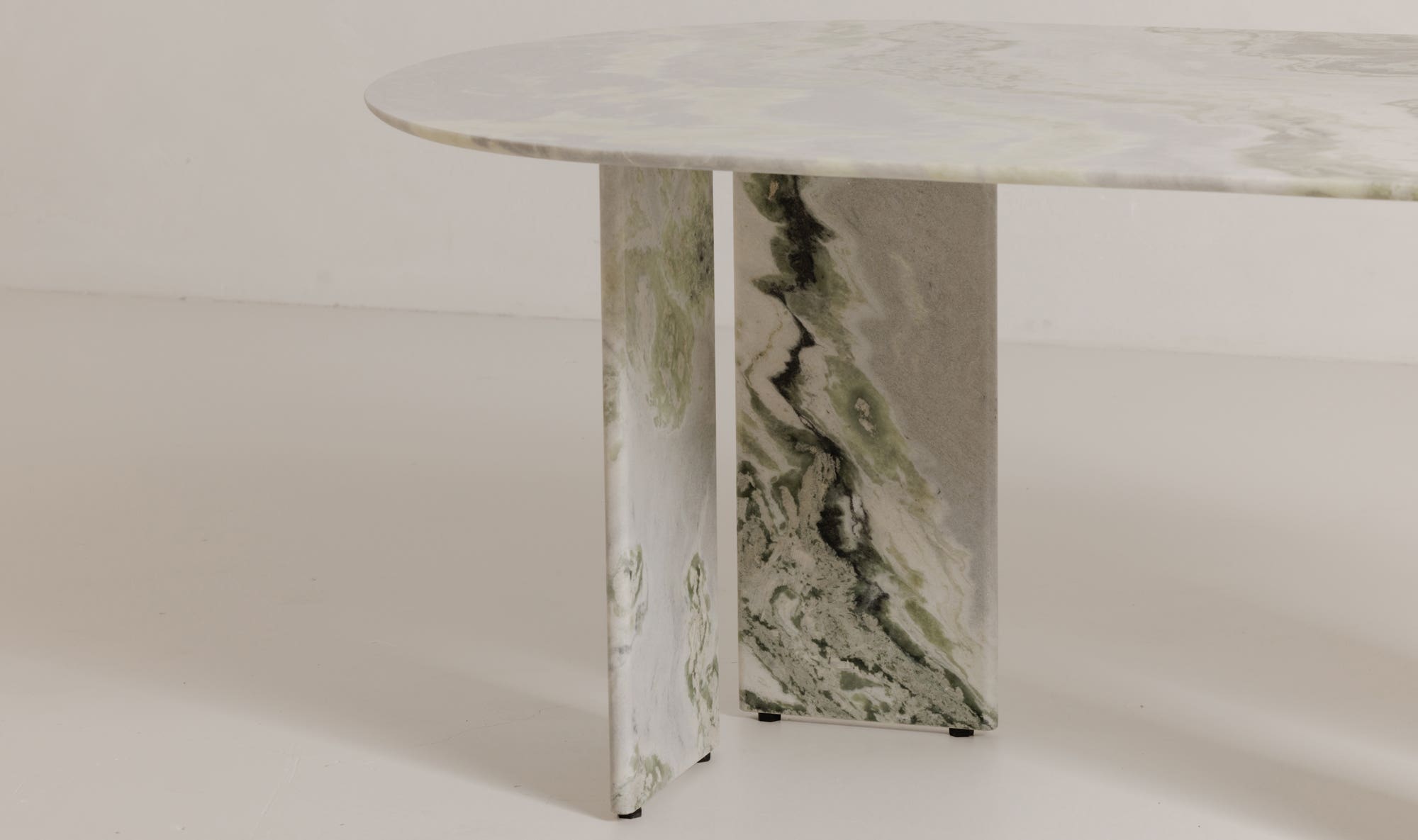 Moe's Celia Contemporary Oval Dining Table - Green Onyx Marble