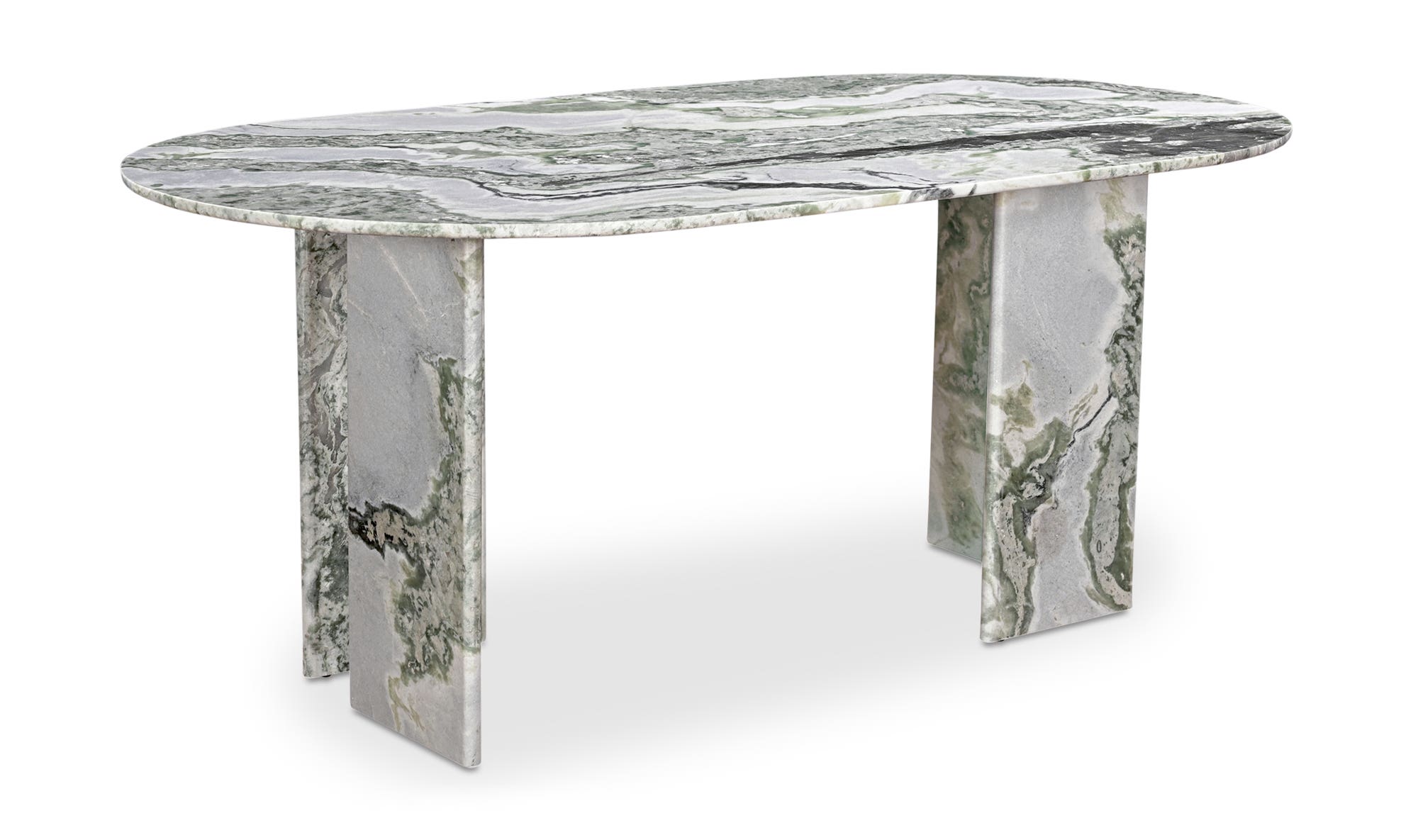 Moe's Celia Contemporary Oval Dining Table - Green Onyx Marble