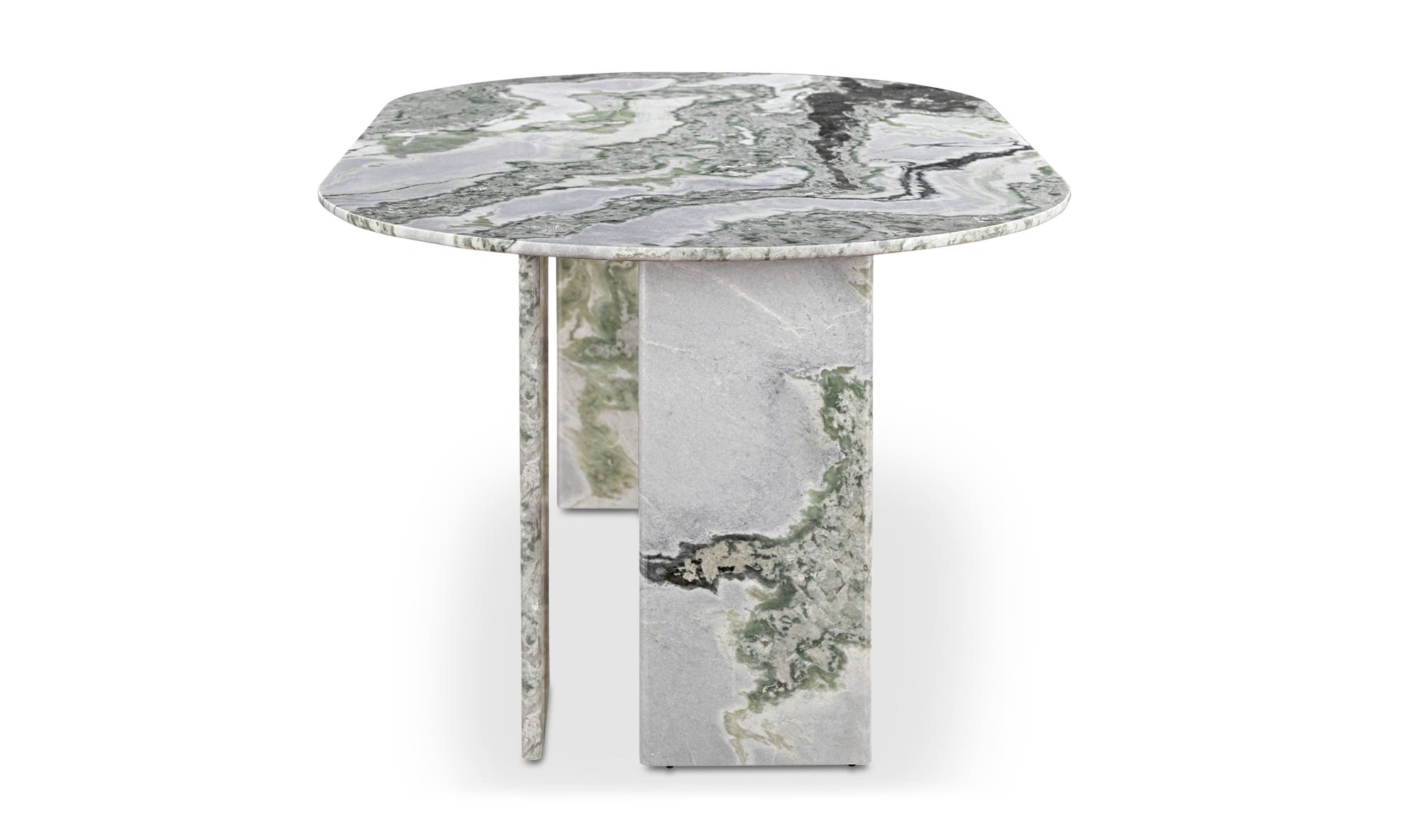 Moe's Celia Contemporary Oval Dining Table - Green Onyx Marble