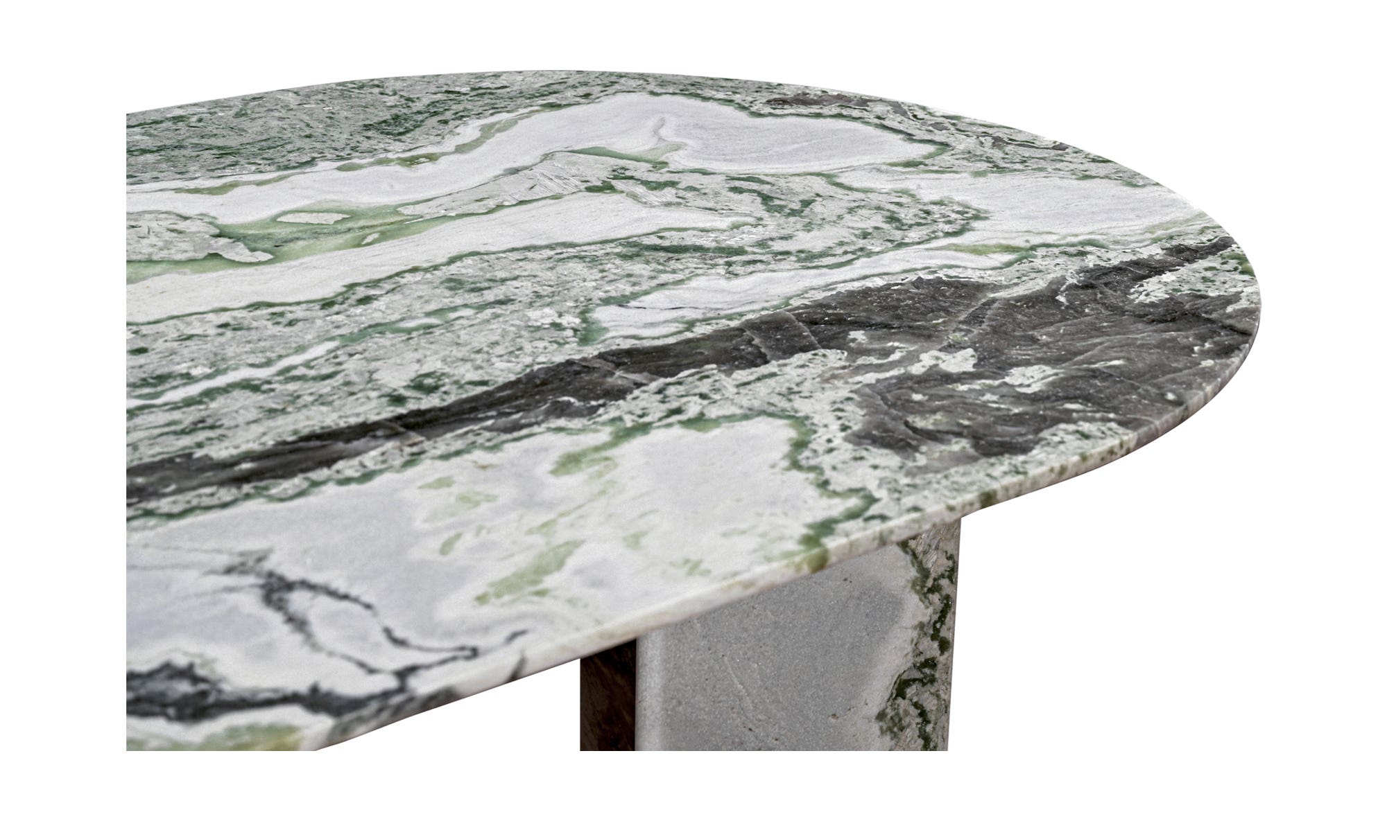 Moe's Celia Contemporary Oval Dining Table - Green Onyx Marble