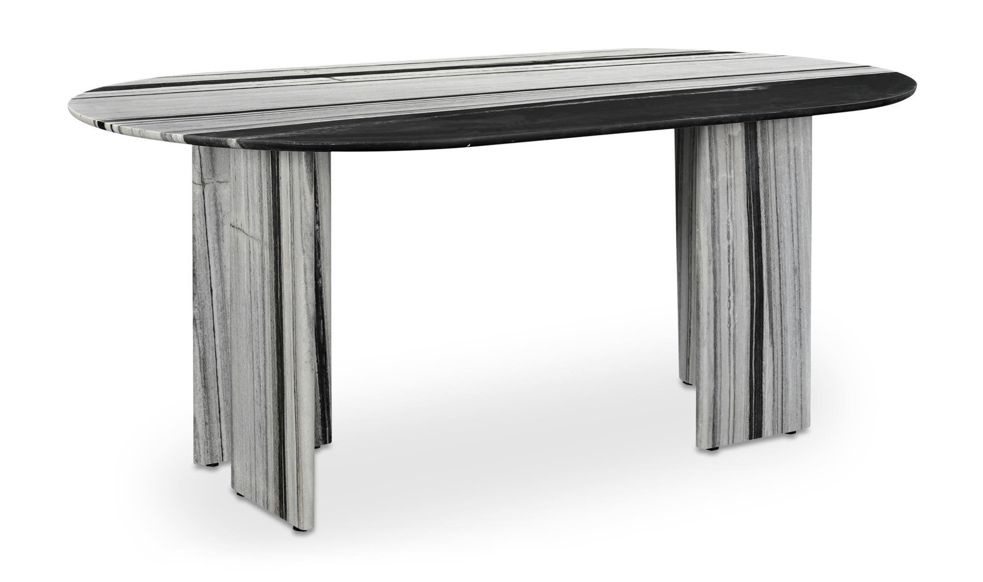 Moe's Celia Contemporary Oval Dining Table - Panda Marble