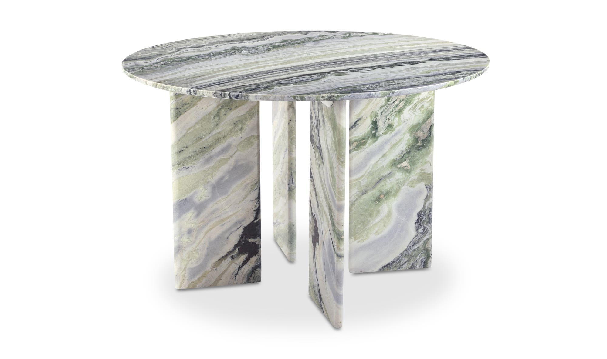 Moe's Celia Contemporary Round Dining Table - Green Onyx Marble