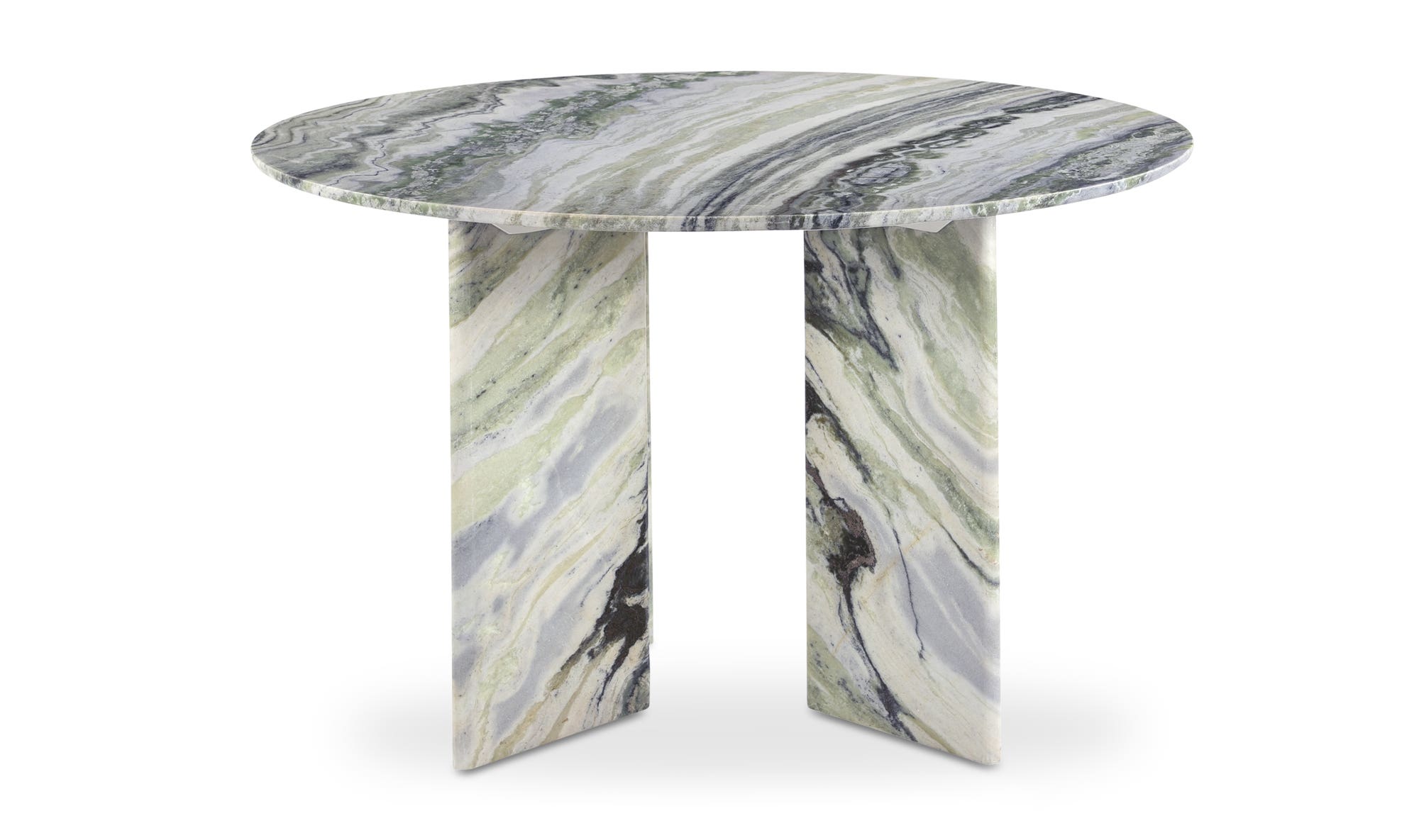 Moe's Celia Contemporary Round Dining Table - Green Onyx Marble