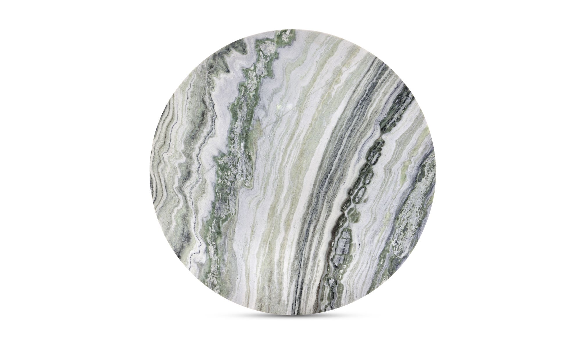 Moe's Celia Contemporary Round Dining Table - Green Onyx Marble