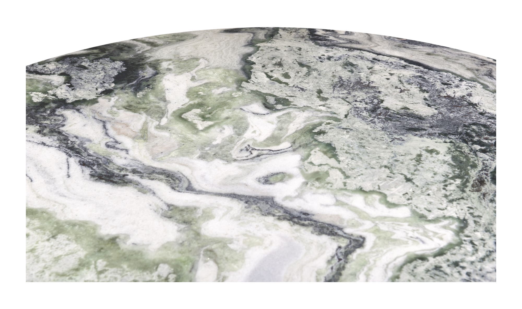 Moe's Celia Contemporary Round Dining Table - Green Onyx Marble