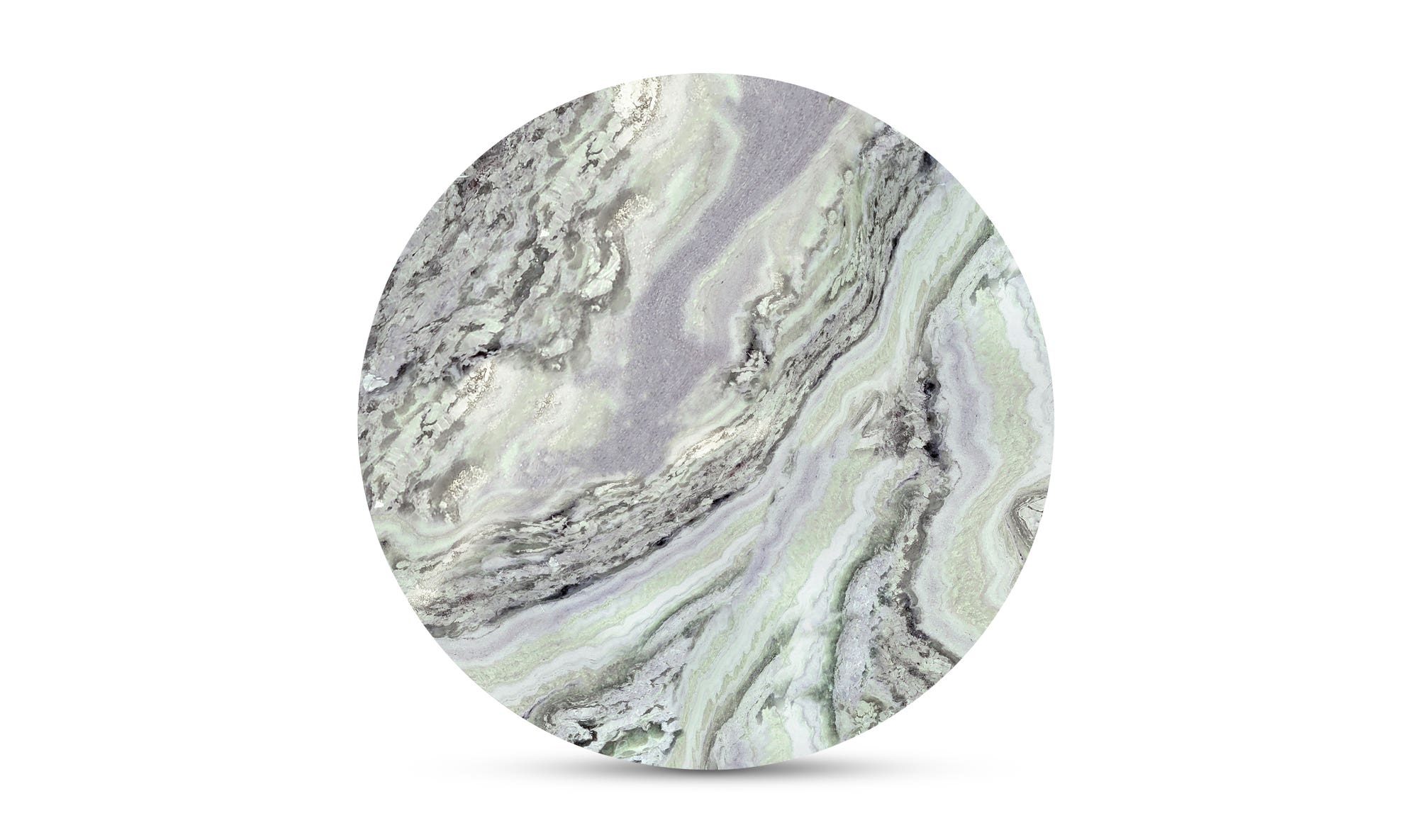 Moe's Celia Contemporary Round Dining Table - Green Onyx Marble