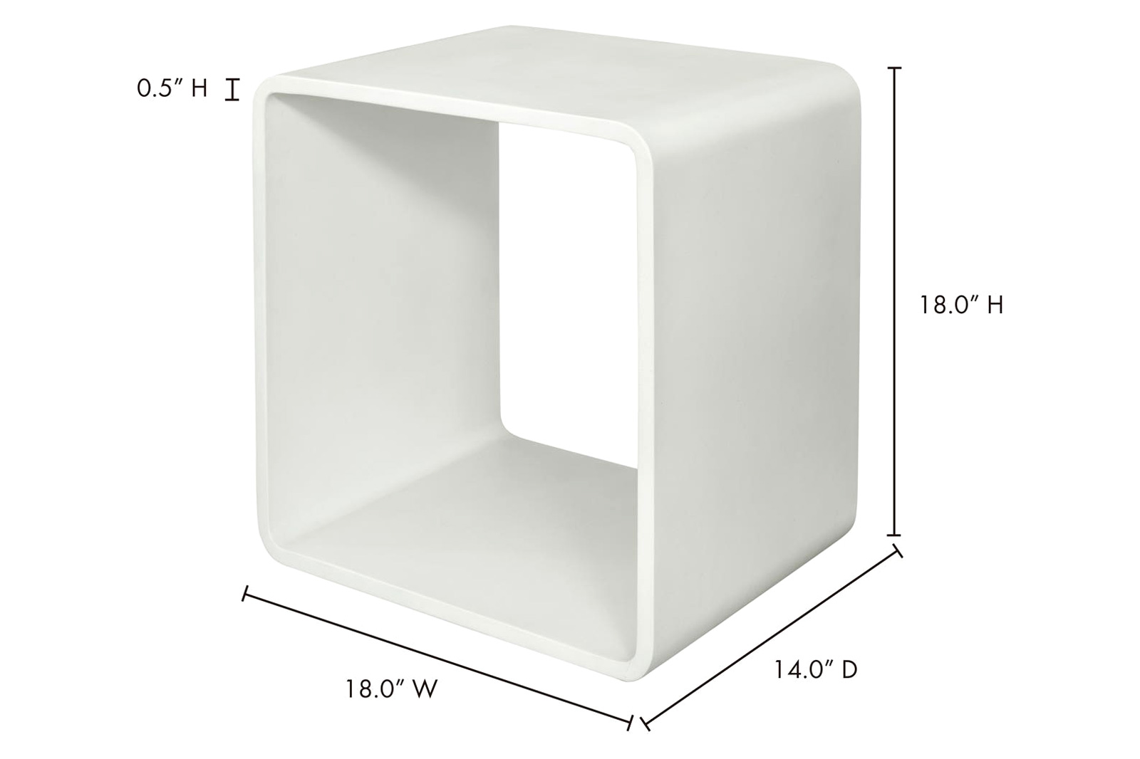 Moe's Cali Accent Cube - White