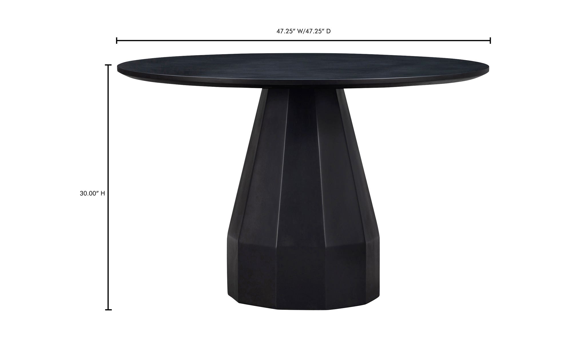 Moe's Templo Contemporary Round Dining Table - Black