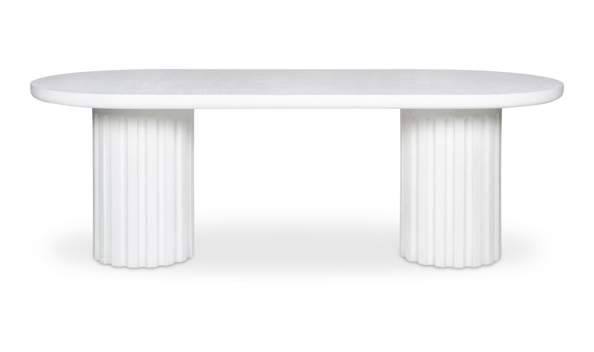 Moe's - Eris Contemporary Oval Outdoor Dining Table in White