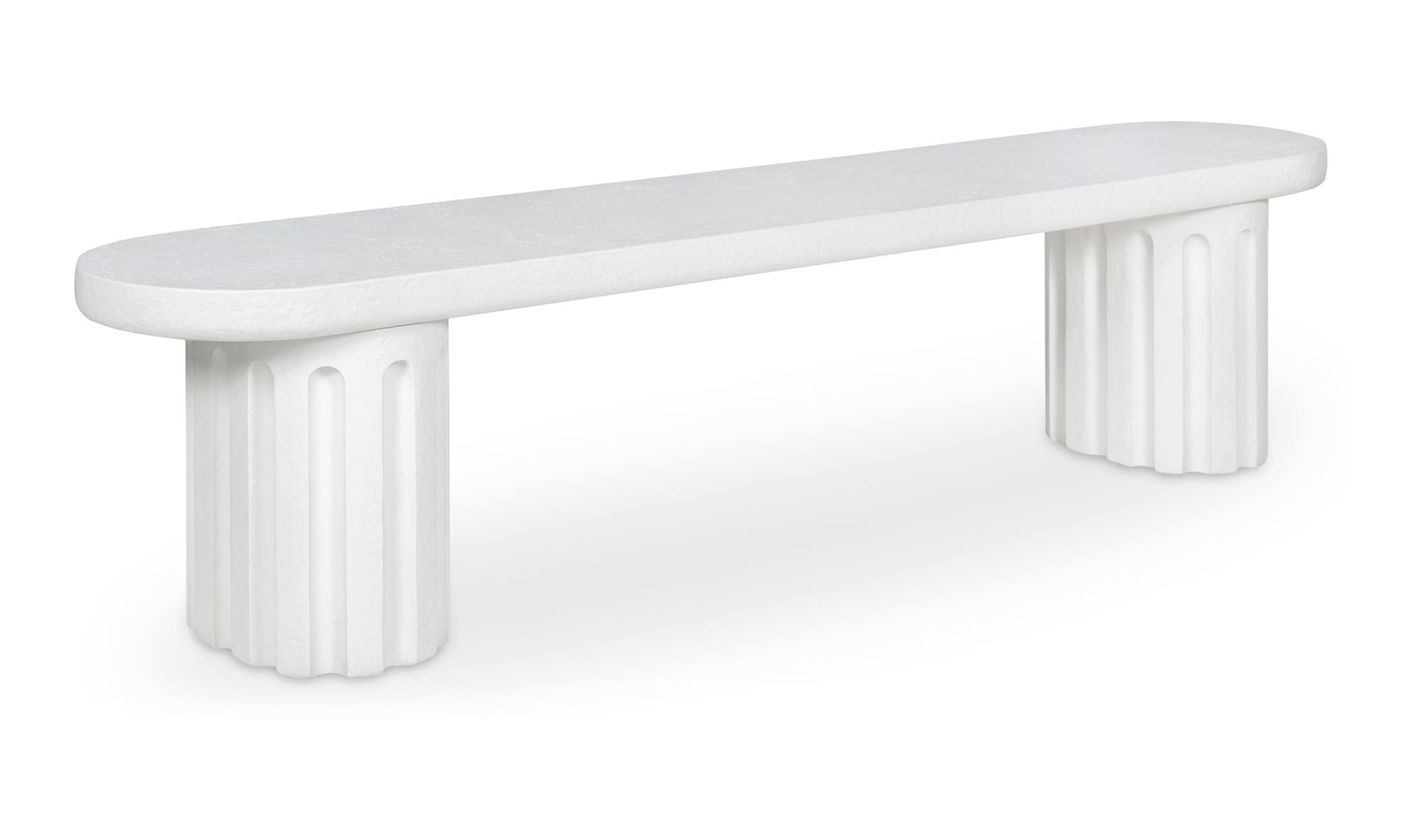 Moe's - Eris Contemporary Outdoor Dining Bench in White