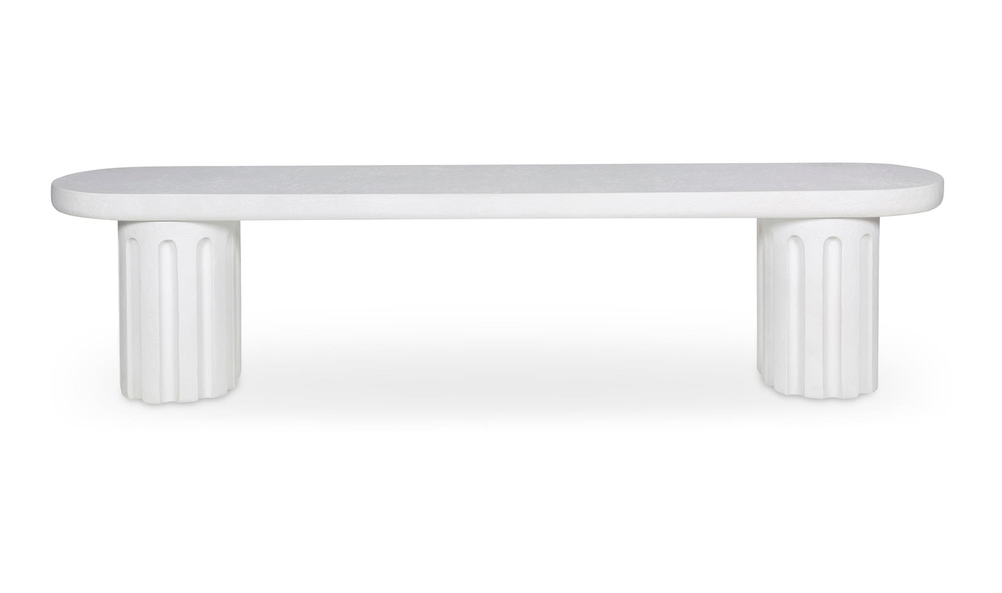 Moe's - Eris Contemporary Outdoor Dining Bench in White