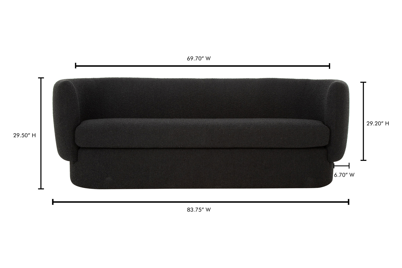 Moe's Koba Sofa - Maya Black