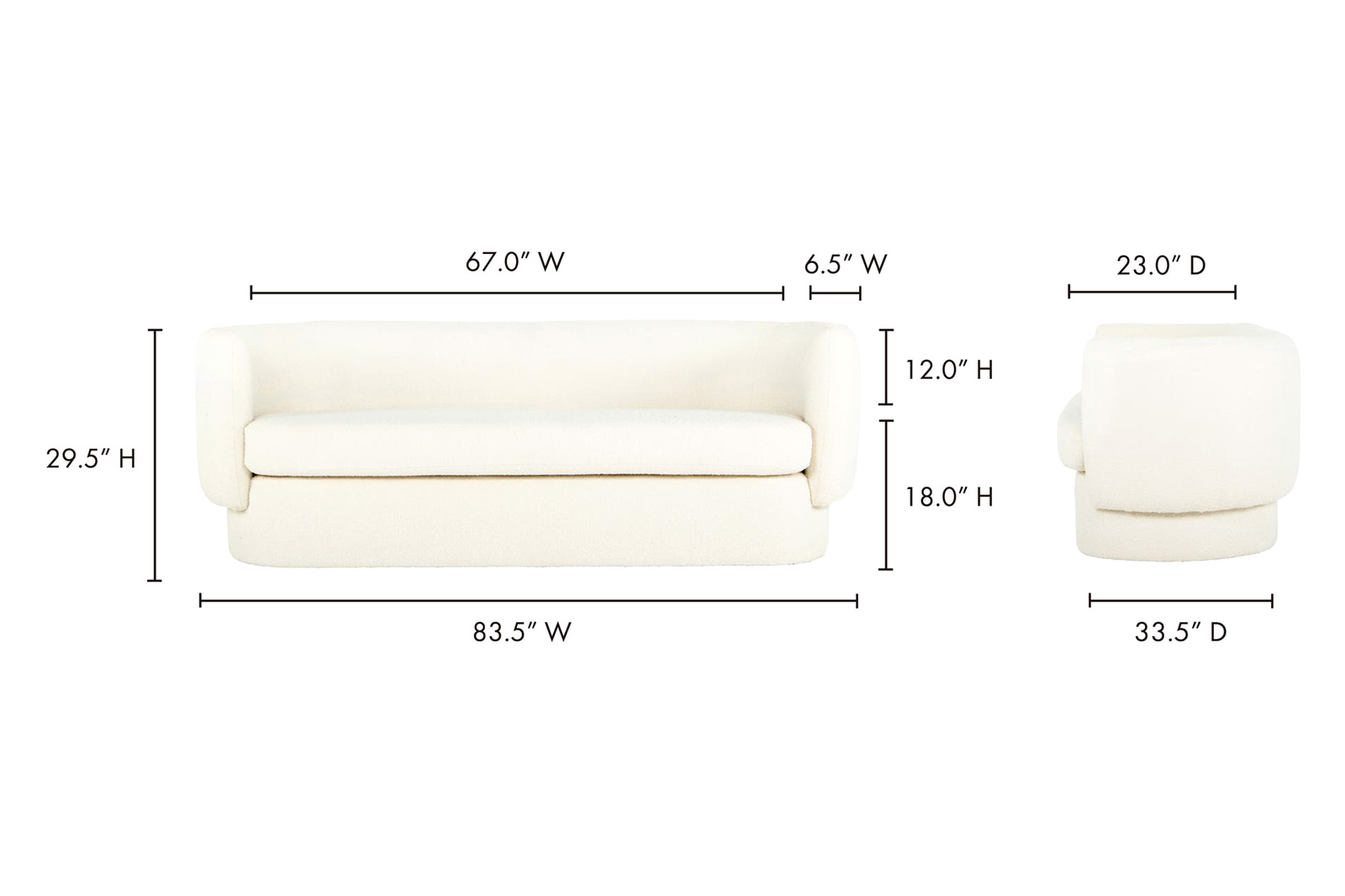 Moe's Koba Sofa - White