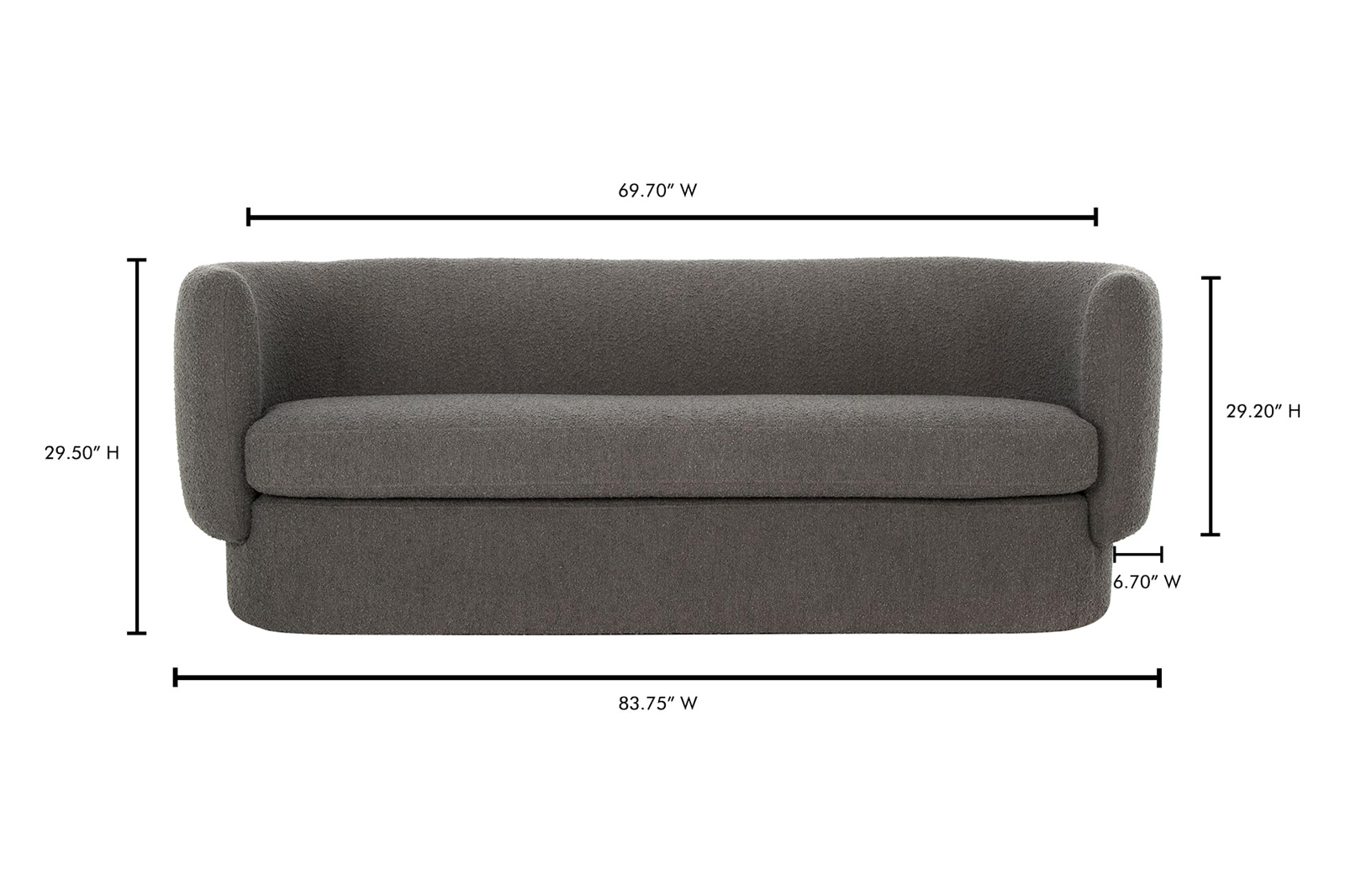 Moe's Koba Sofa - Maya Gray