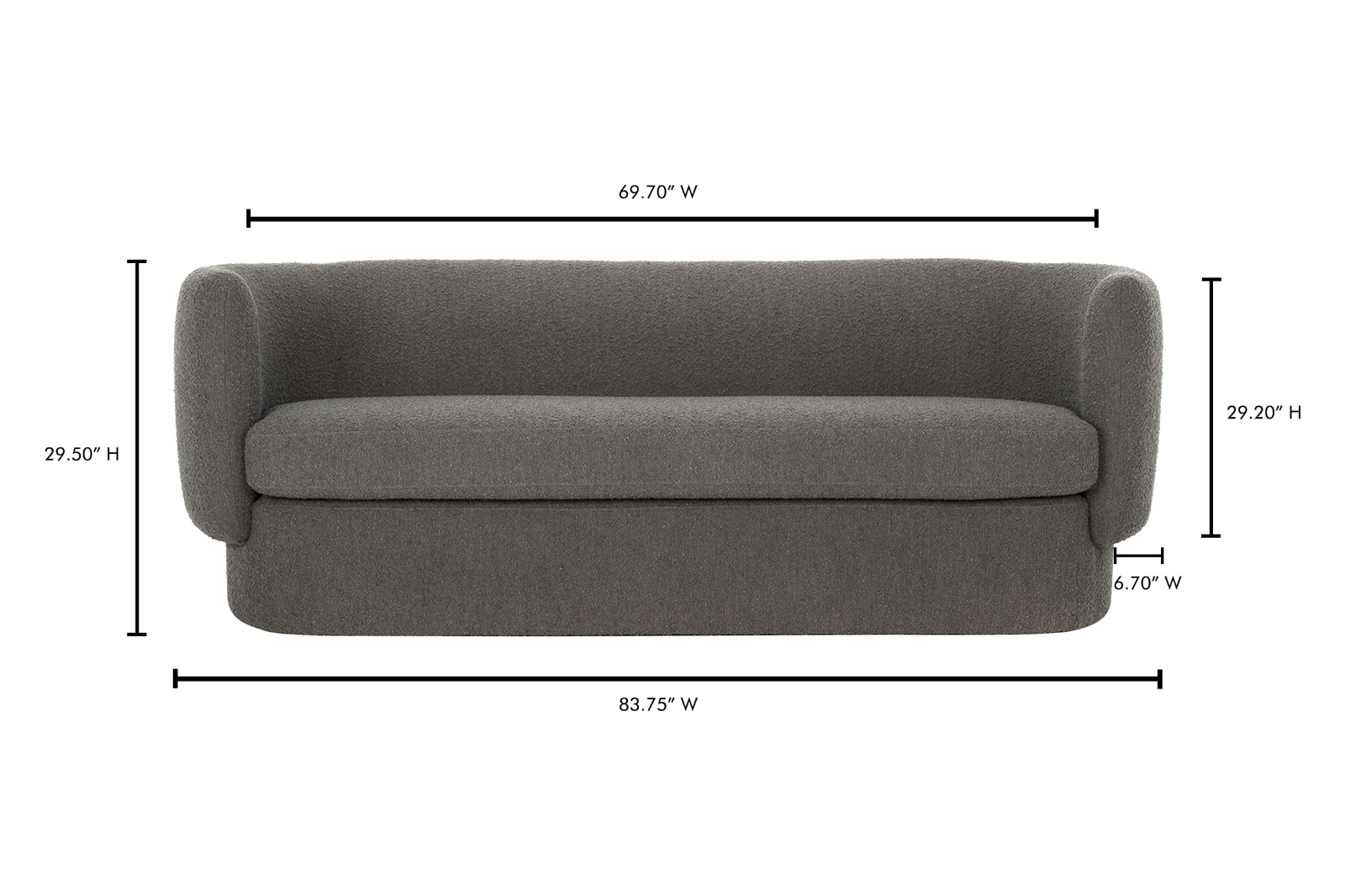 Moe's Koba Sofa - Maya Gray