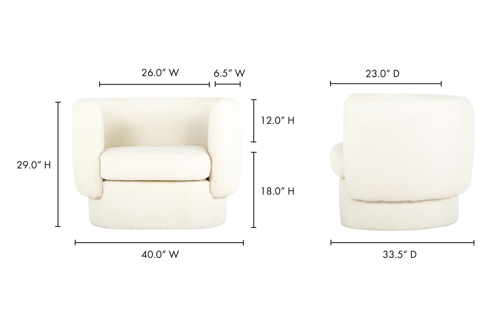 Moe's Koba Chair - White