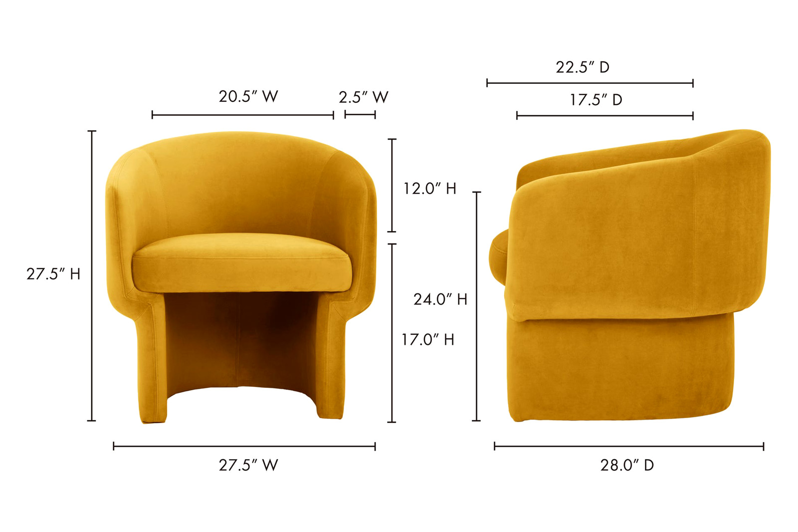 Moe's Franco Chair - Yellow