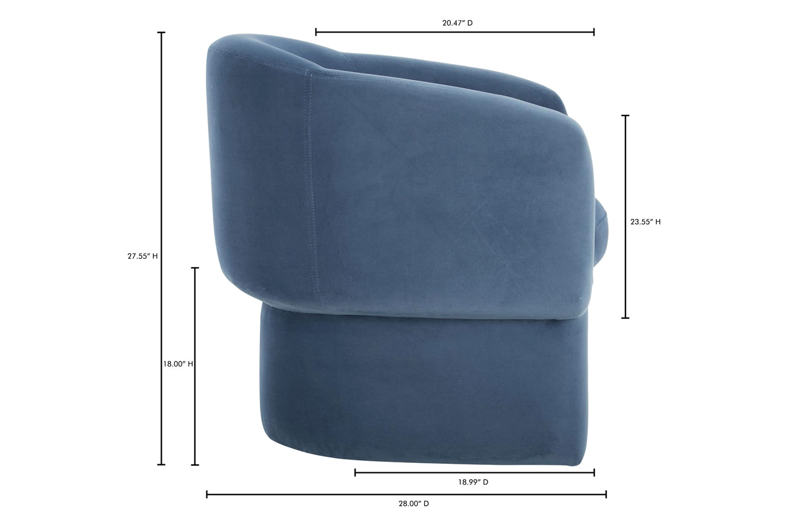 Moe's Franco Chair - Dusted Blue